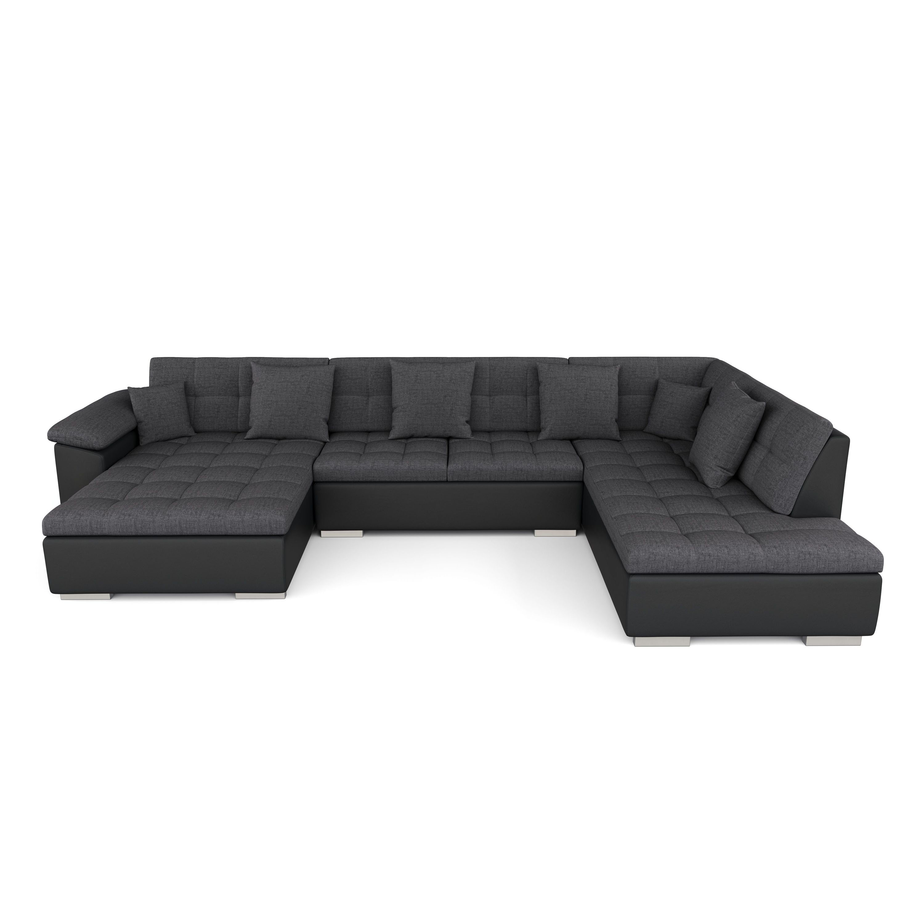 Ecksofa ARIA links anthrazit/schwarz