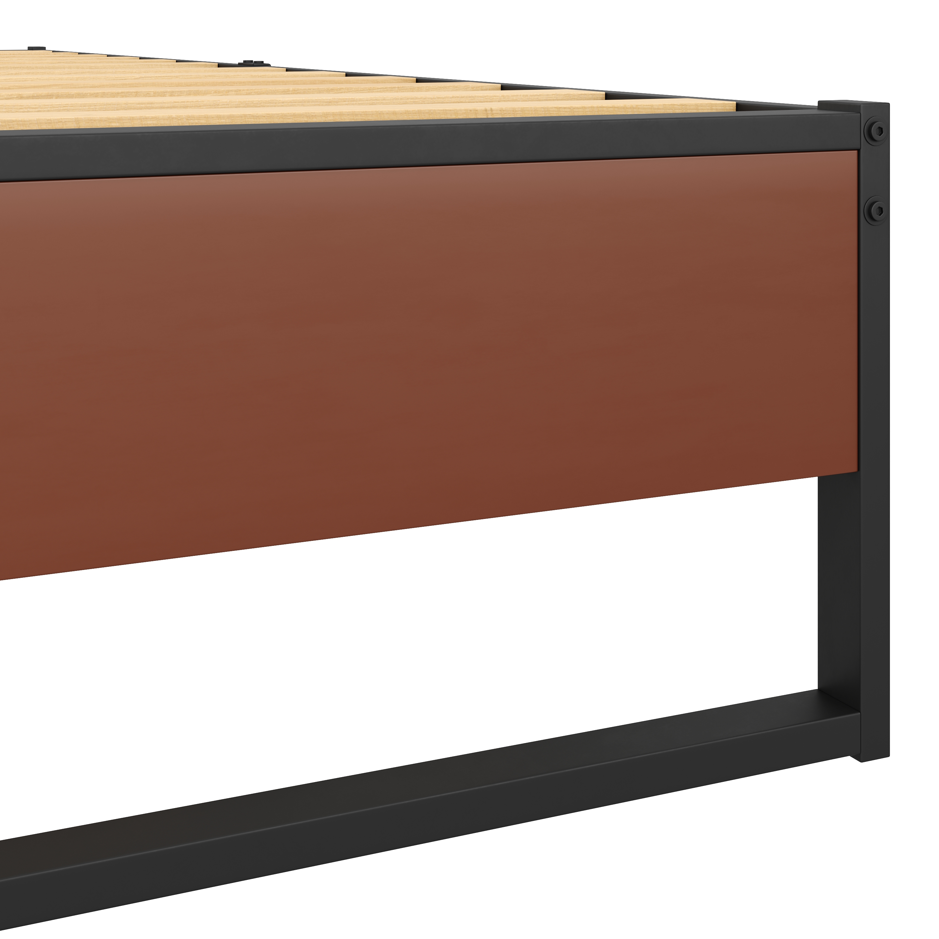 Metallbett HELENA 140 x 200 cm schwarz/natur