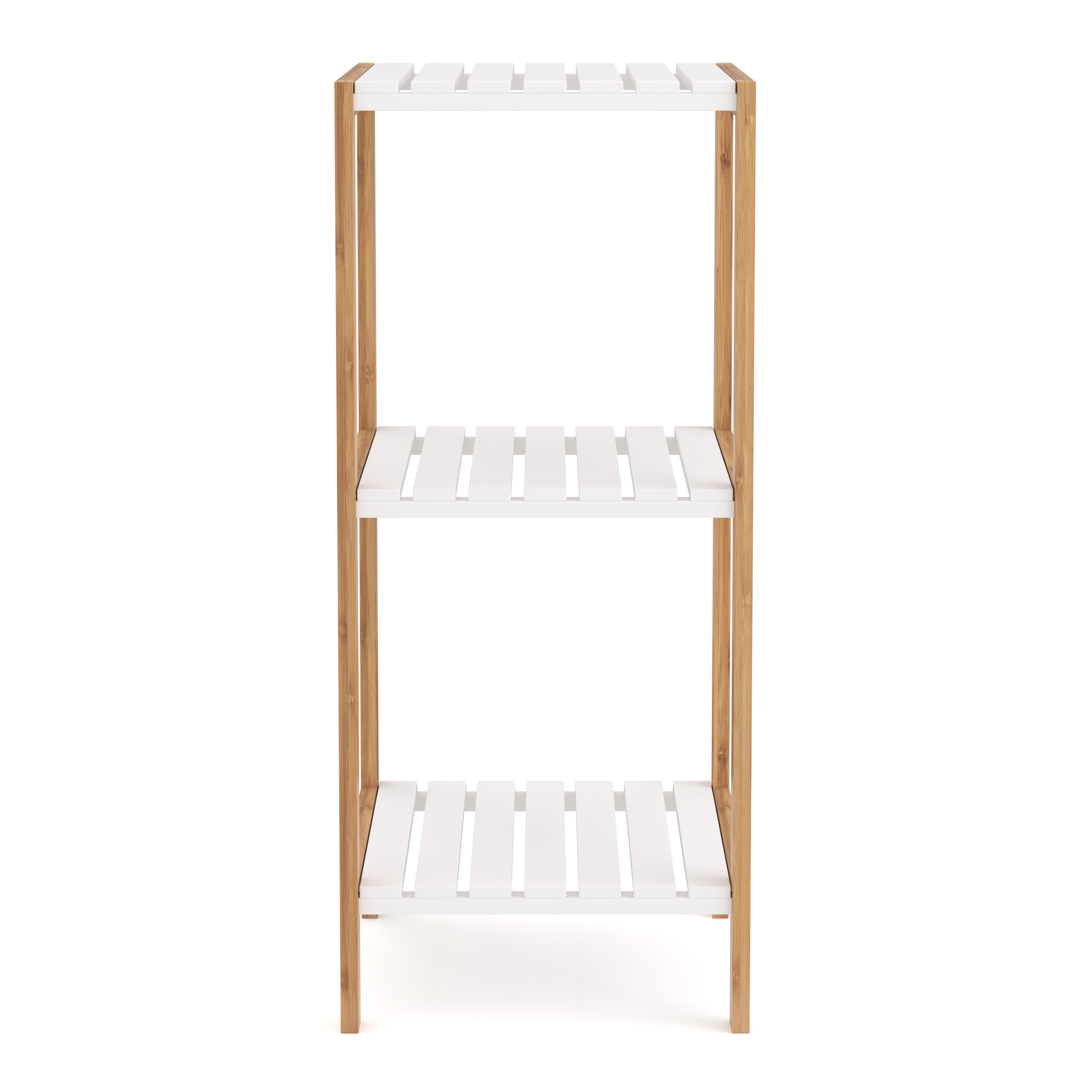 Regal Bambus 34 x 33 x 80 cm weiss/natur