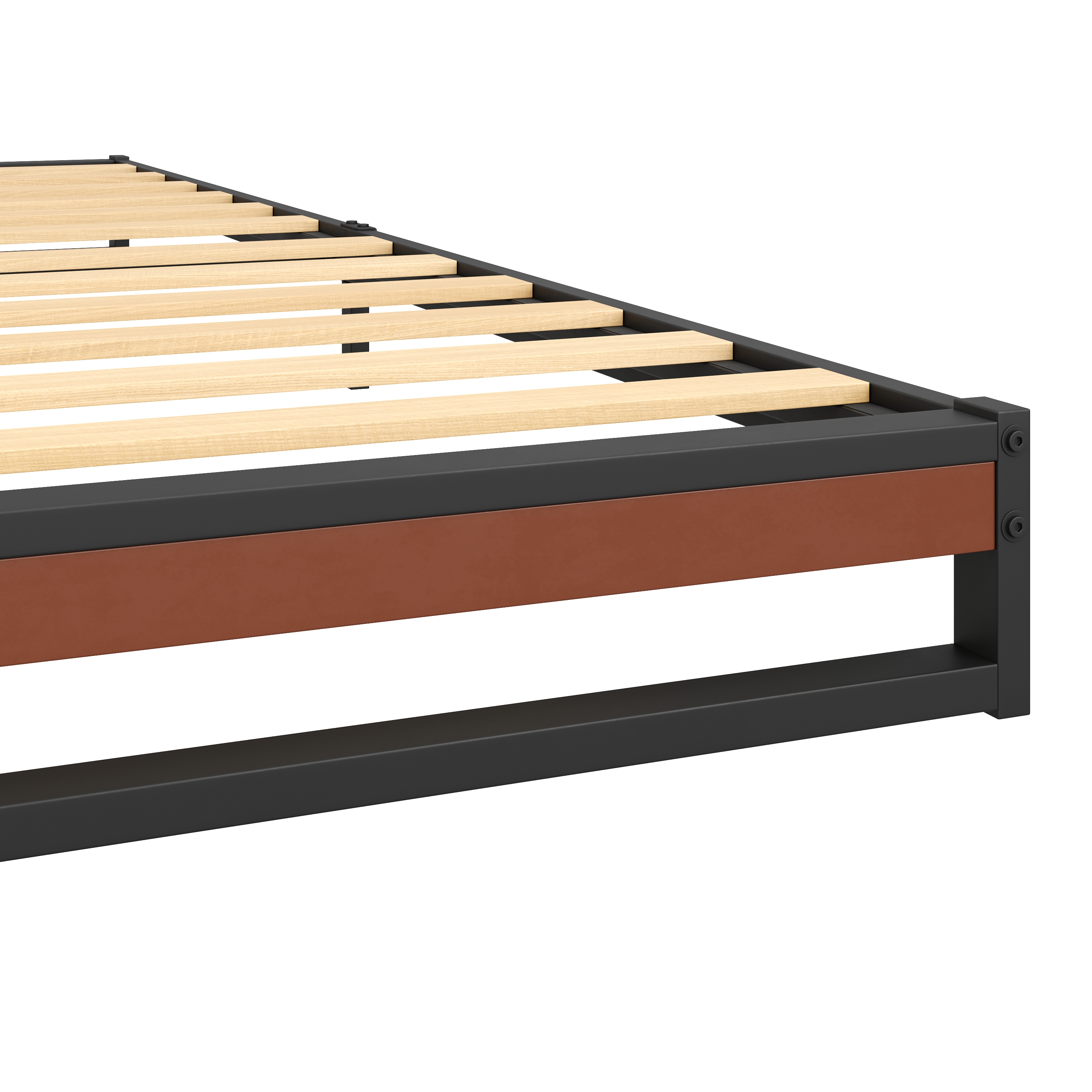 Metallbett HERTA 180 x 200 cm schwarz/natur