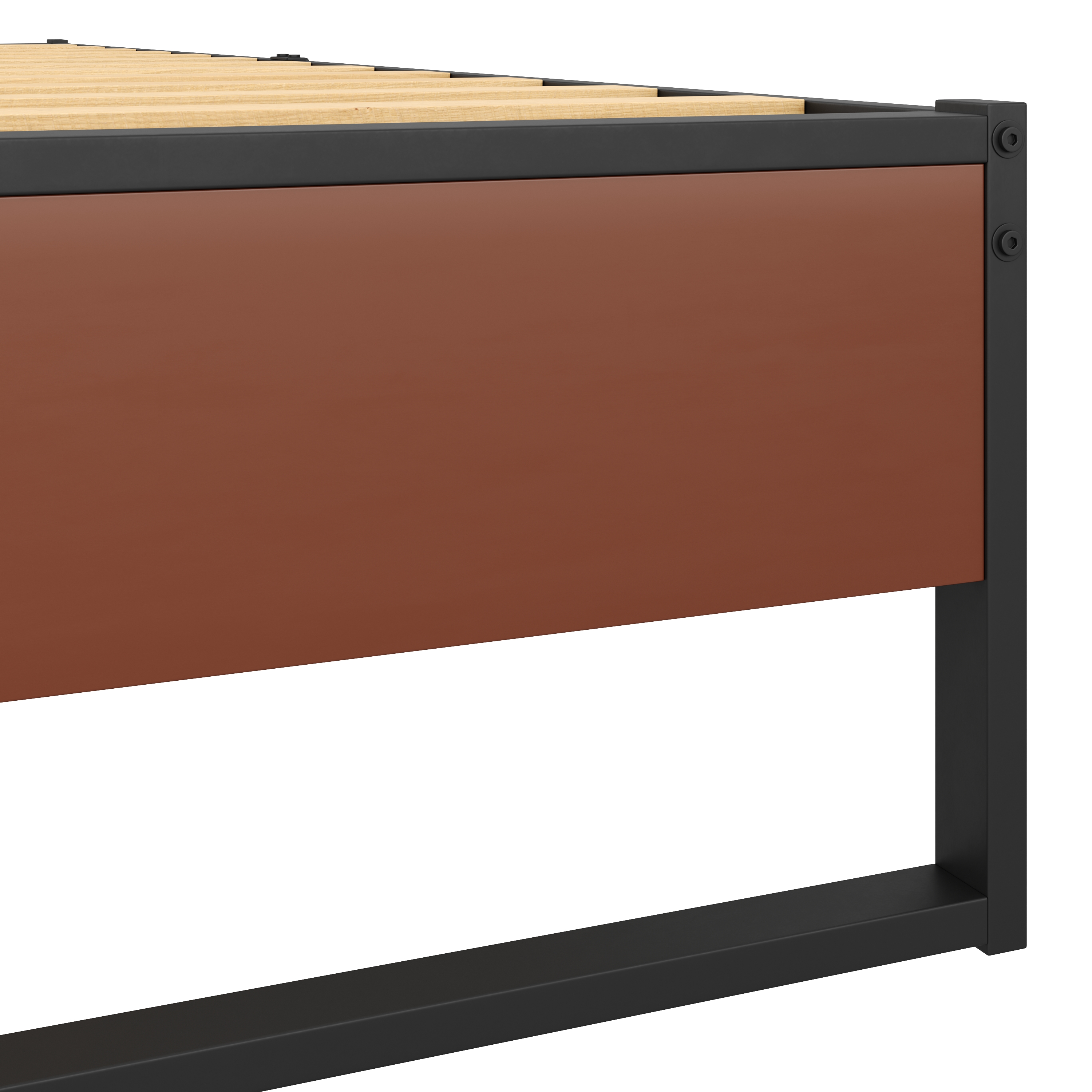 Metallbett HELENA 90 x 200 cm schwarz/natur