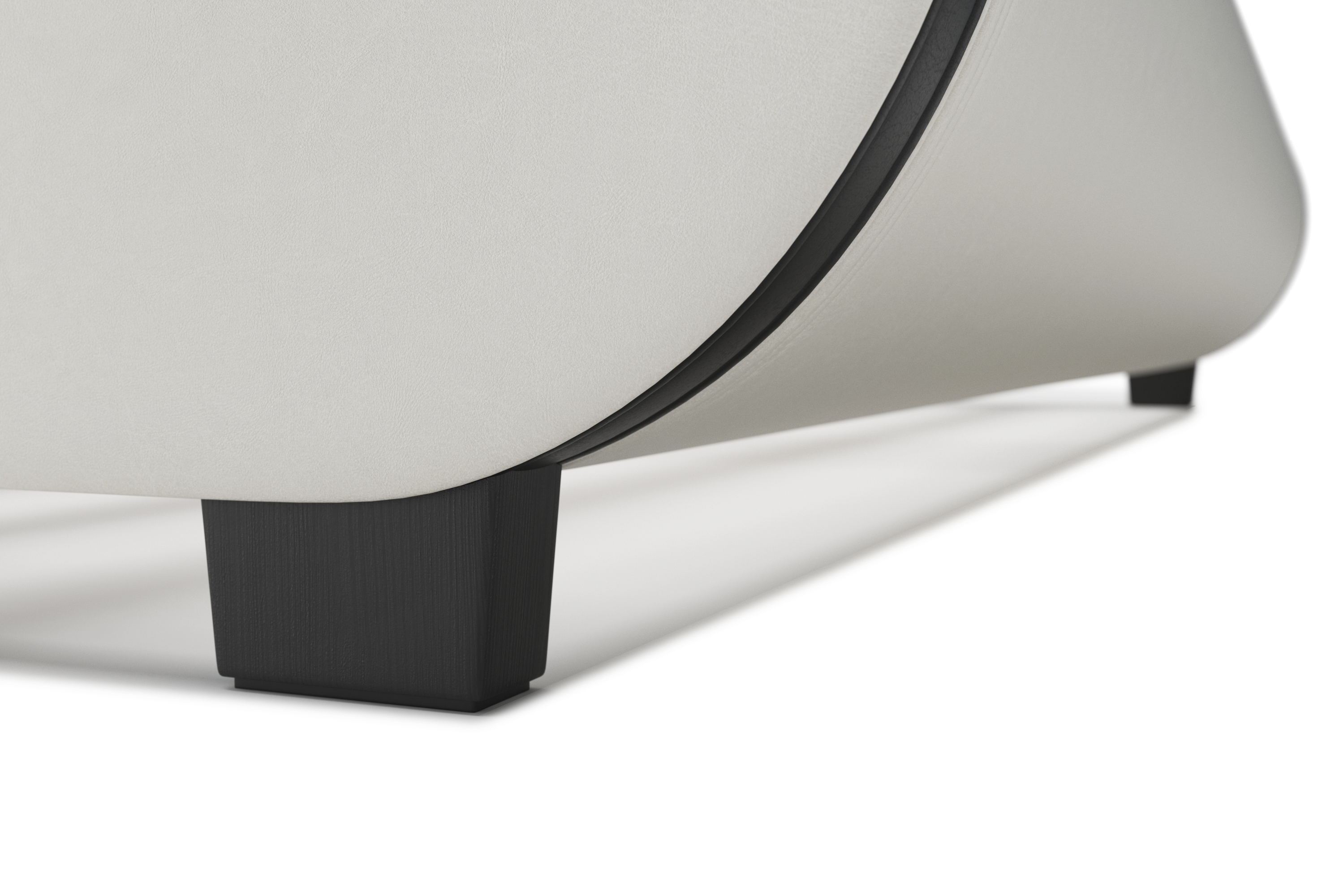 Lederbett LED SIESTA 140 x 200 cm weiss