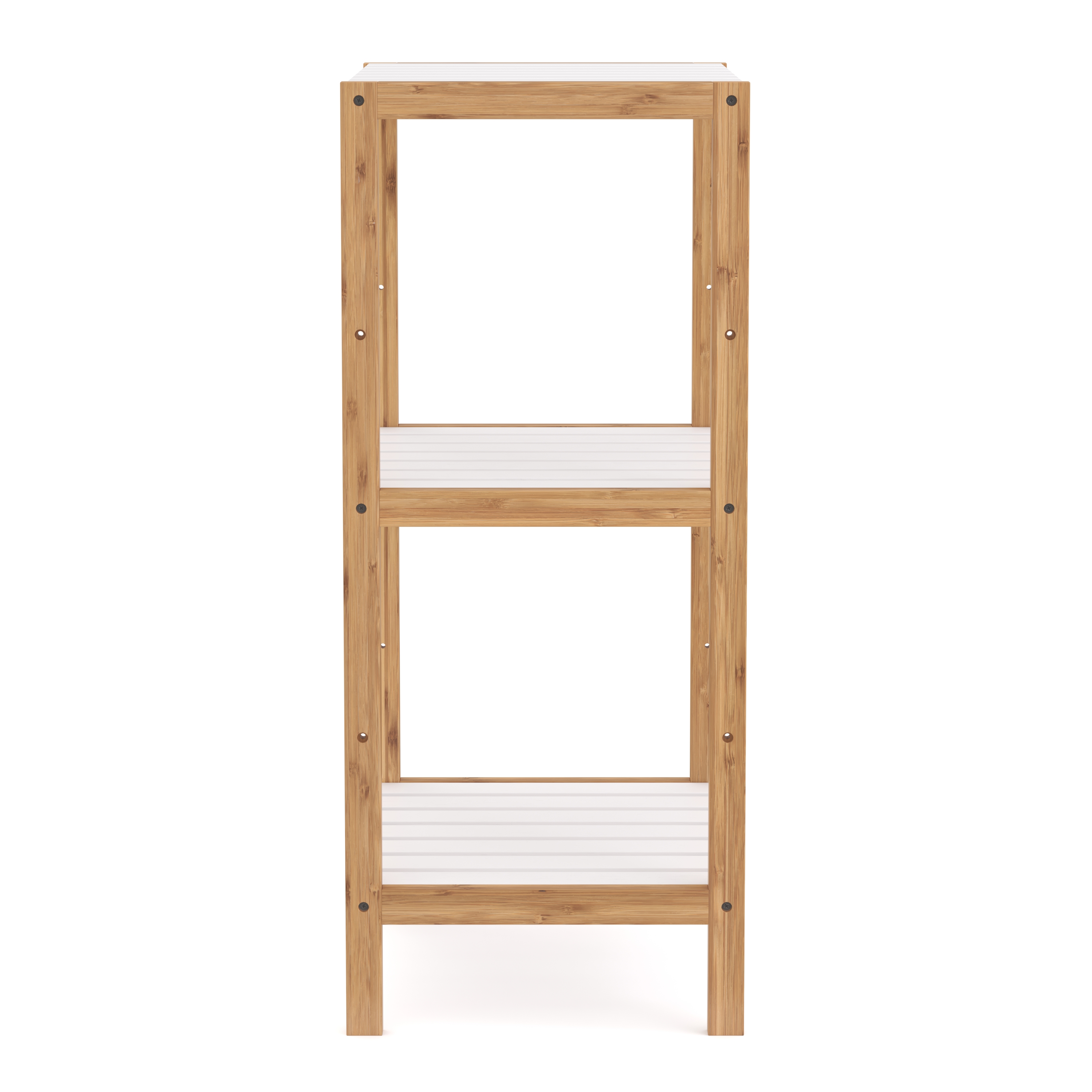 Regal Bambus 34 x 33 x 80 cm weiss/natur