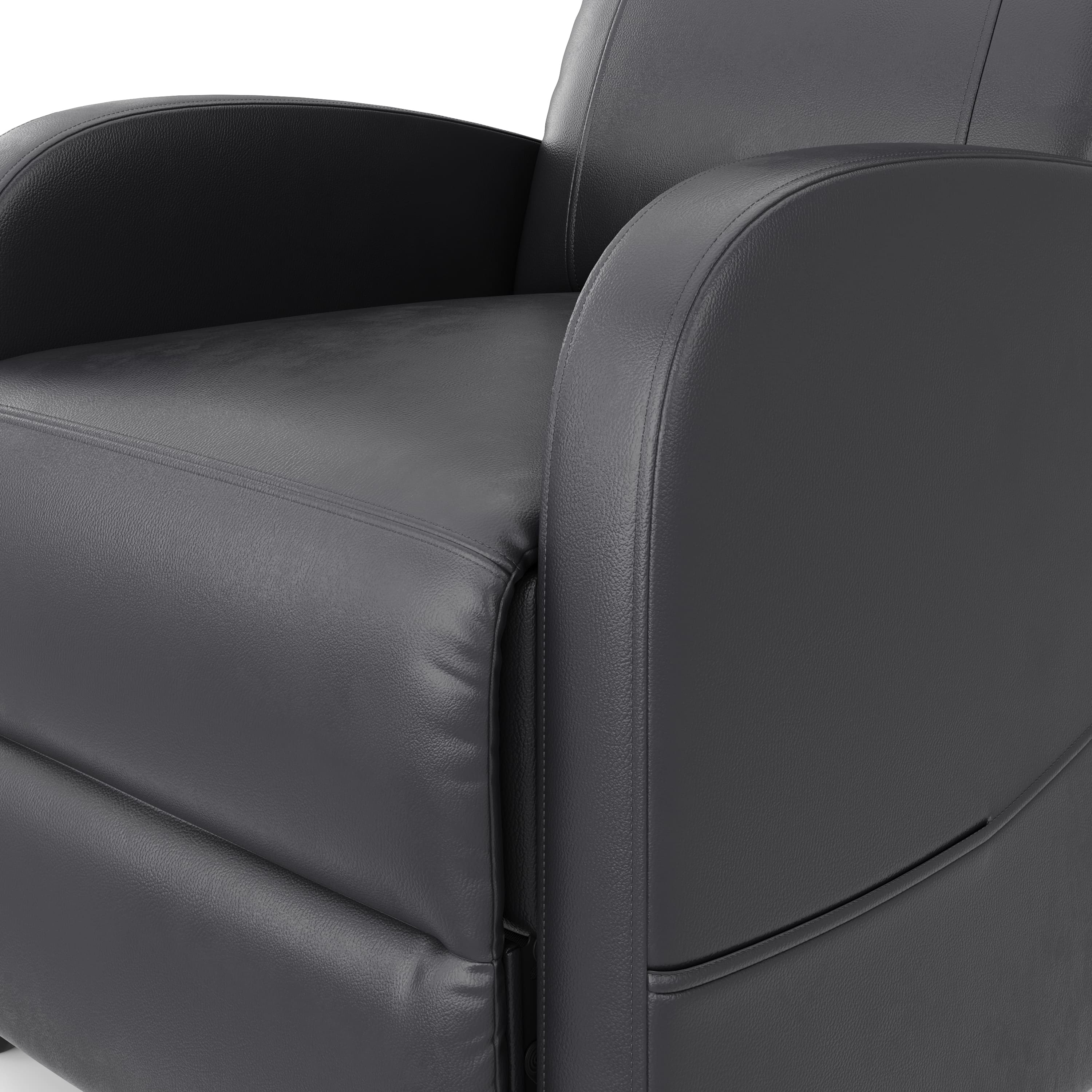 Sessel Leder LUCE mit Liegefunktion schwarz