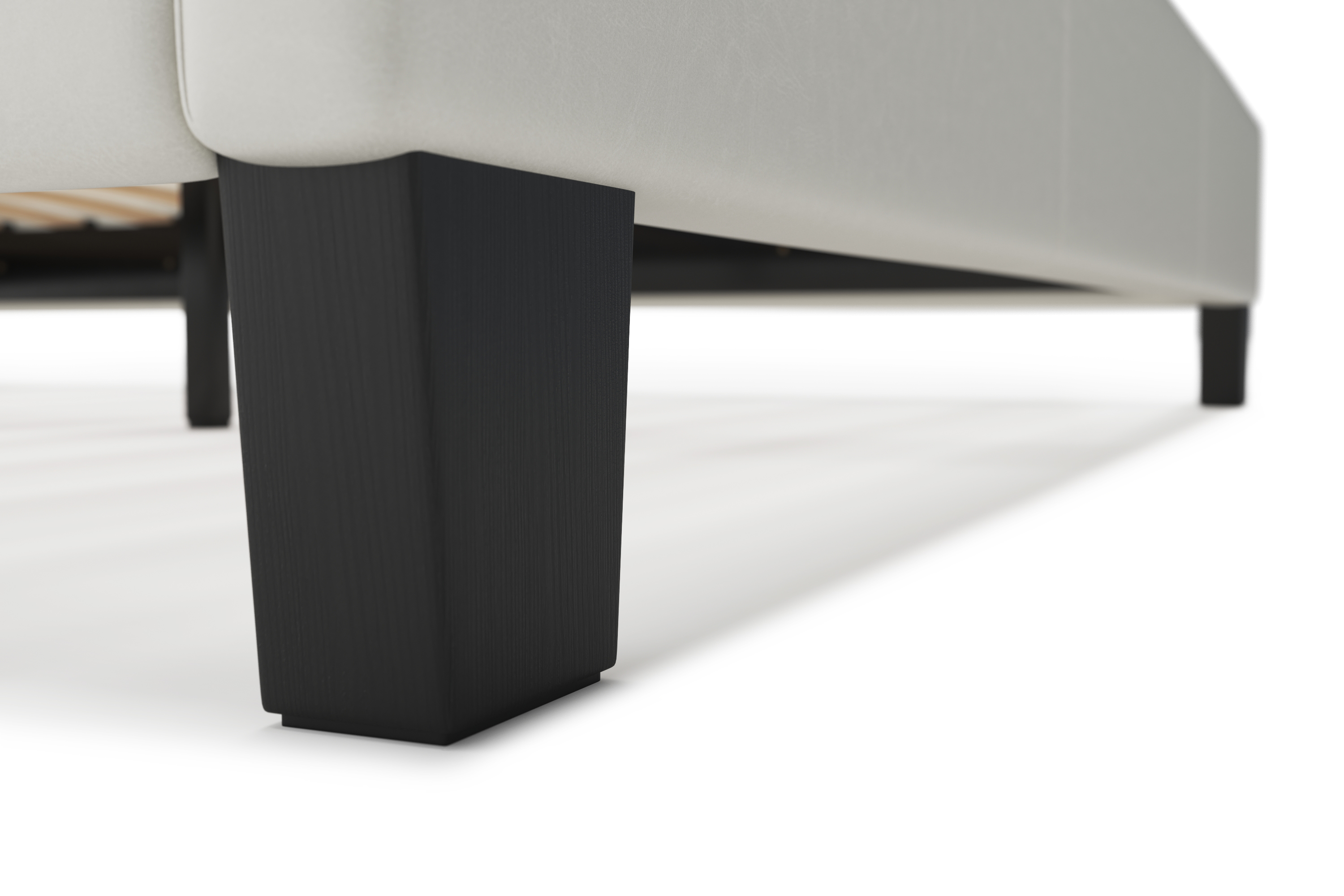 Lederbett DOZE 140 x 200 cm weiss