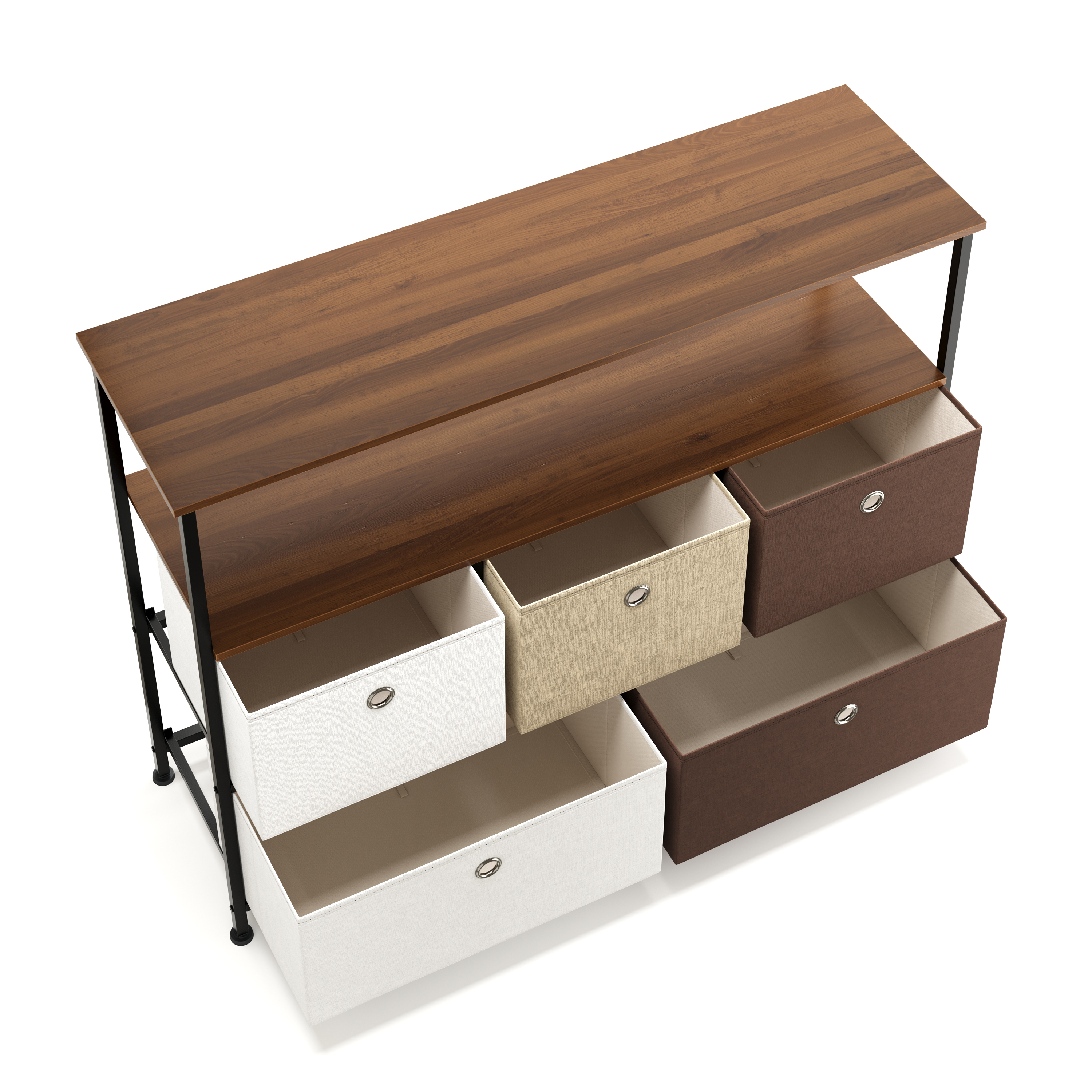 Sideboard MIKA 100 x 78 cm braun/weiss