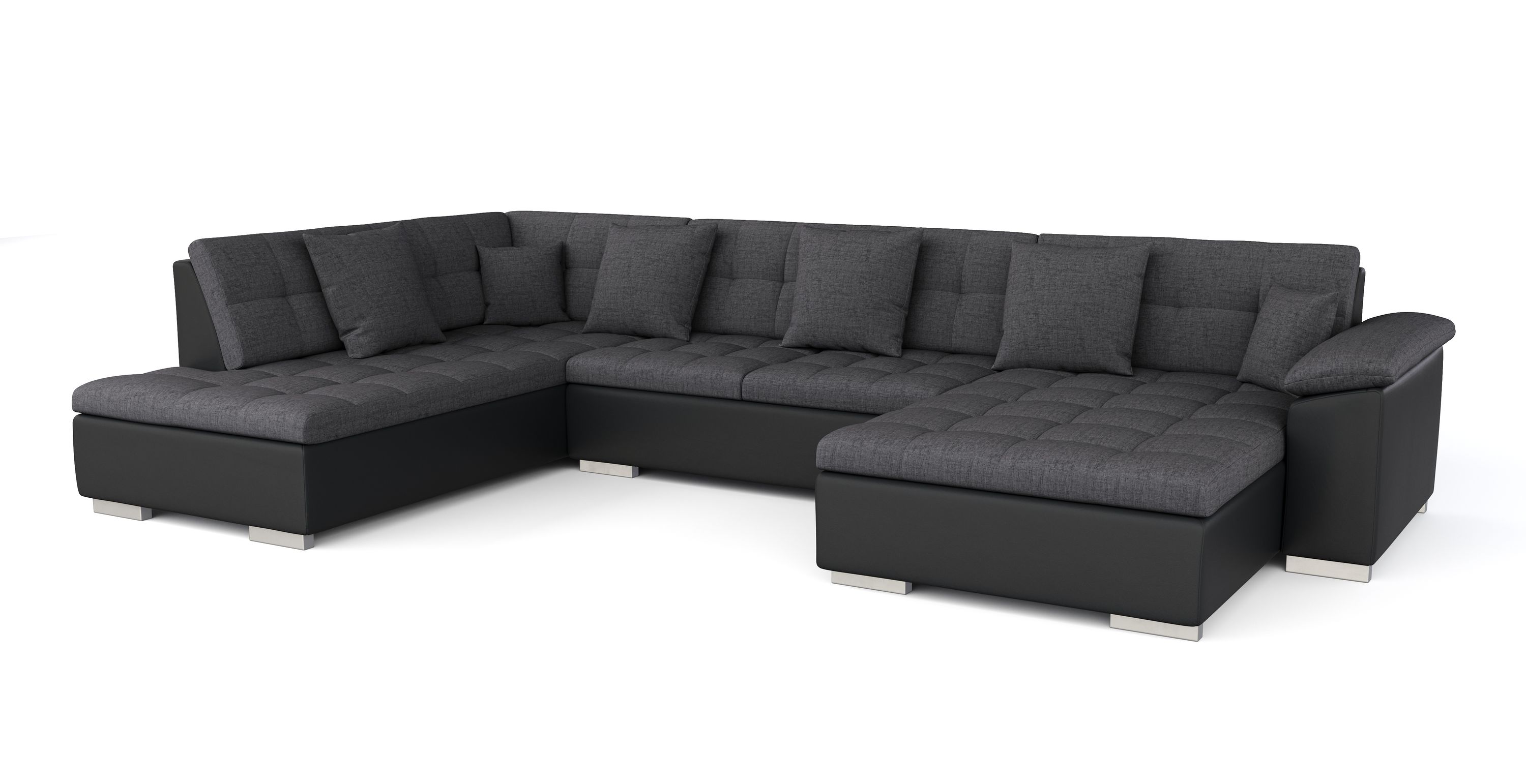 Ecksofa ARIA rechts anthrazit/schwarz