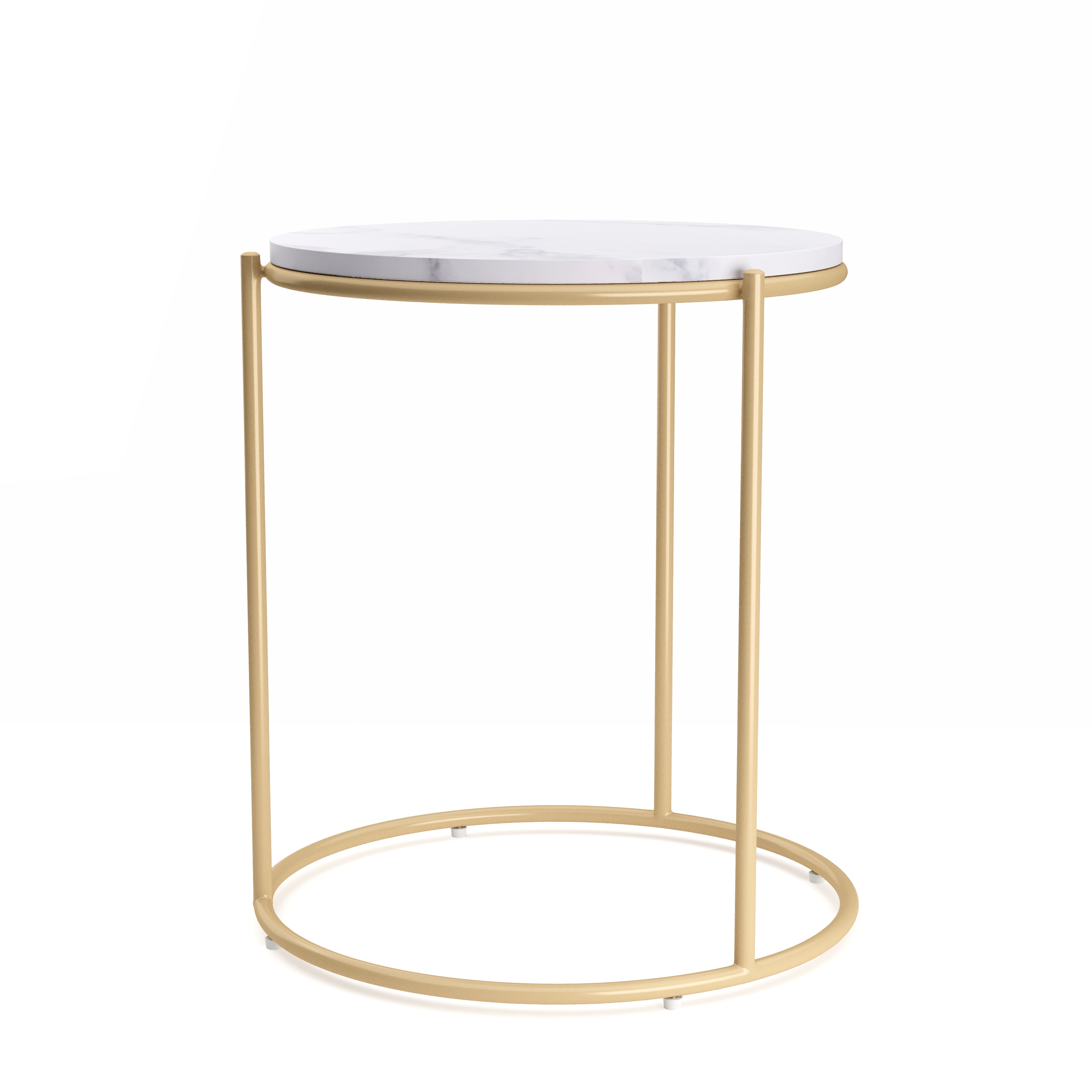 Beistelltisch ELMA rund weiss/gold