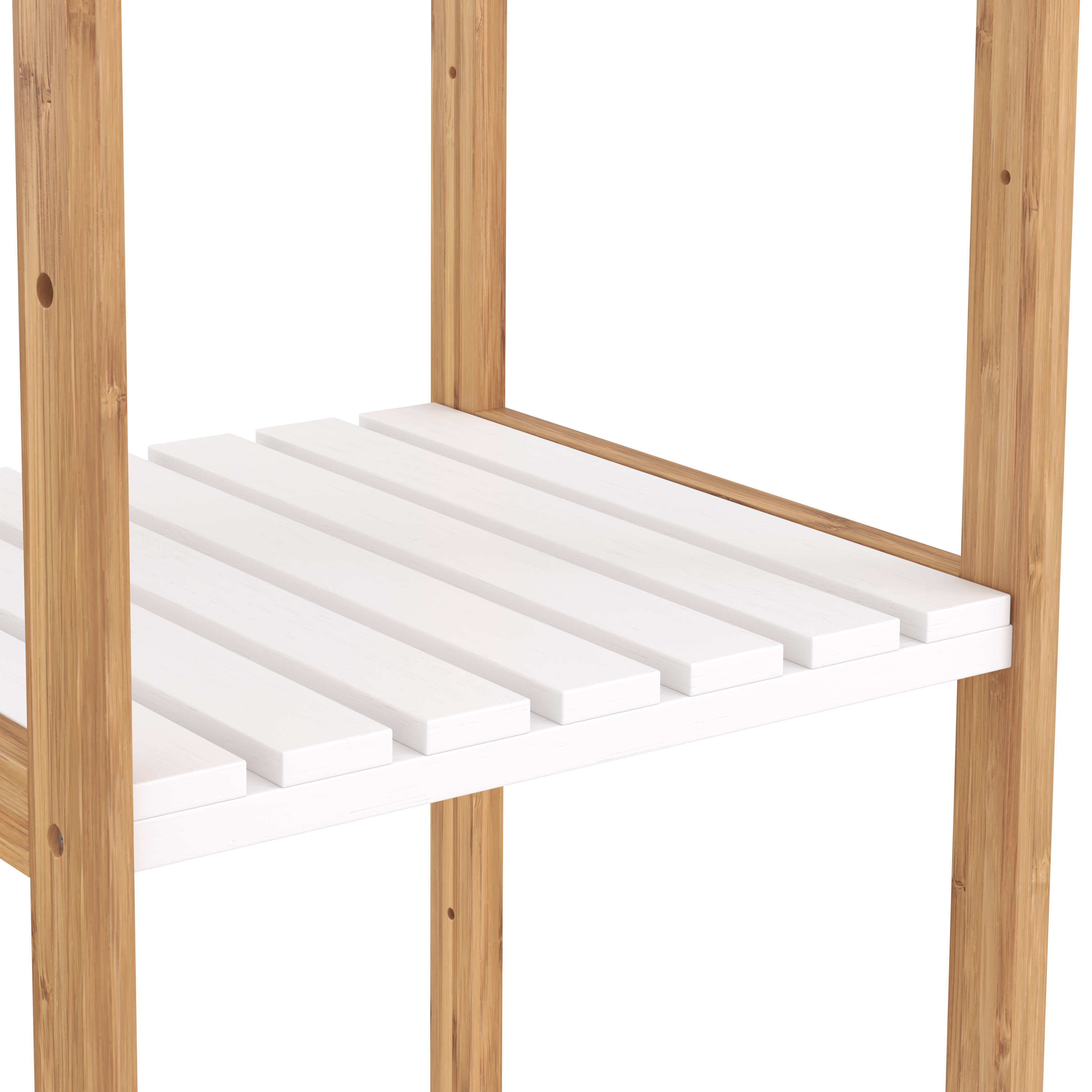 Regal Bambus 34 x 33 x 80 cm weiss/natur