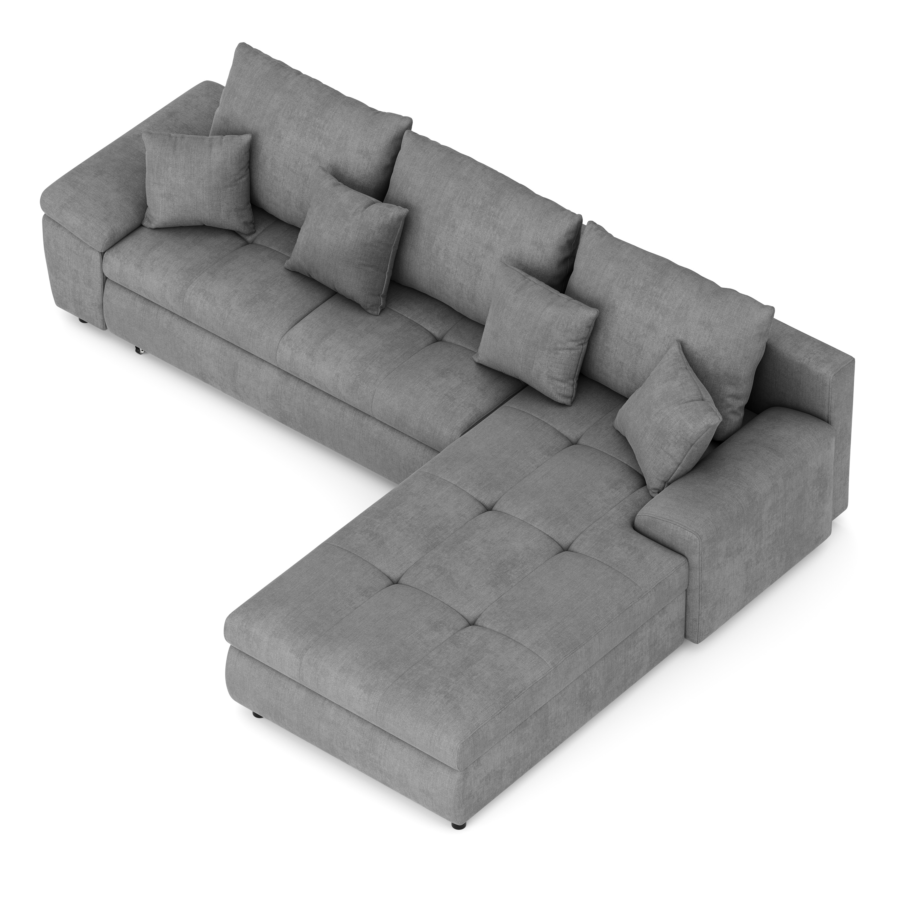 Ecksofa mit Schlaffunktion BRYNN rechts grau