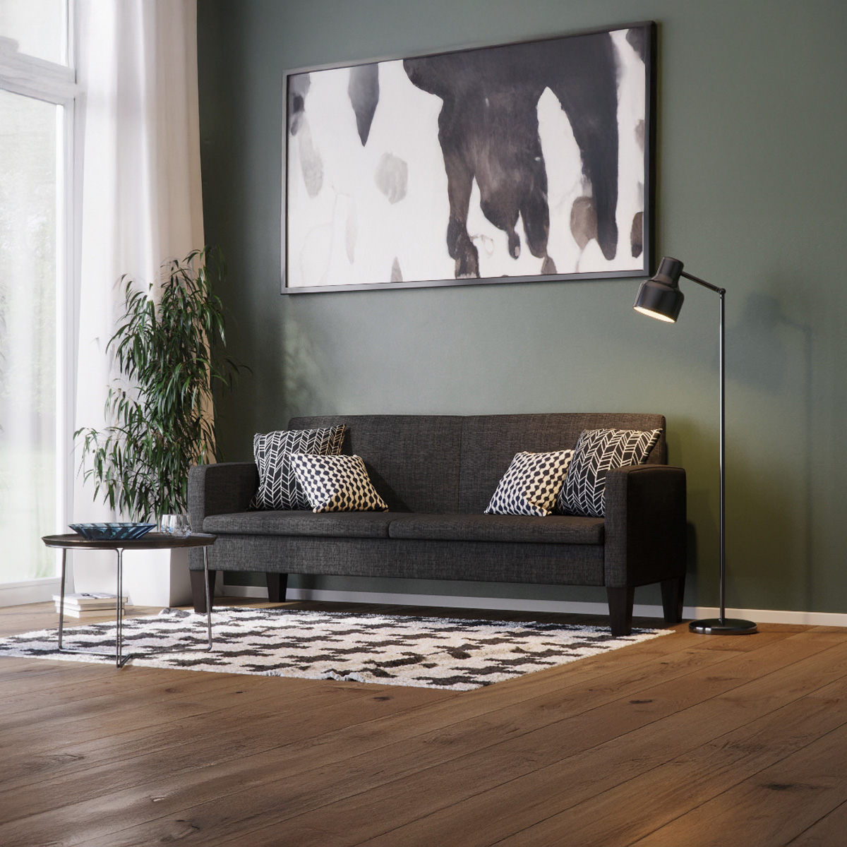 Sofa BJÖRN 3-Sitzer anthrazit