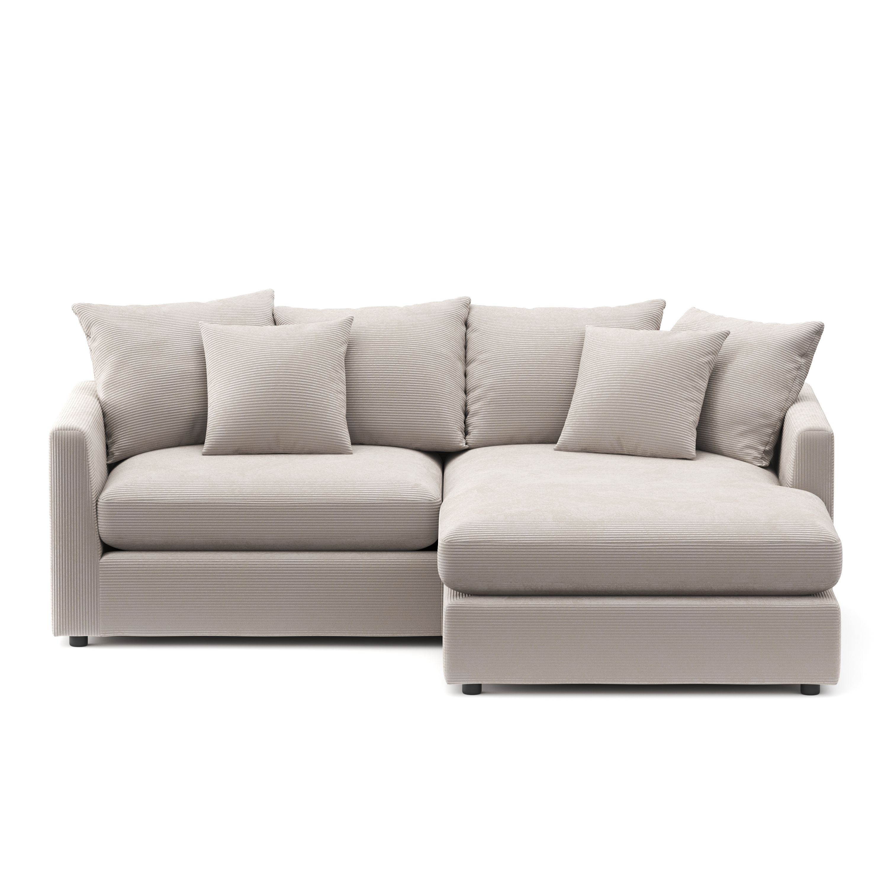 Ecksofa Cord ILONA creme