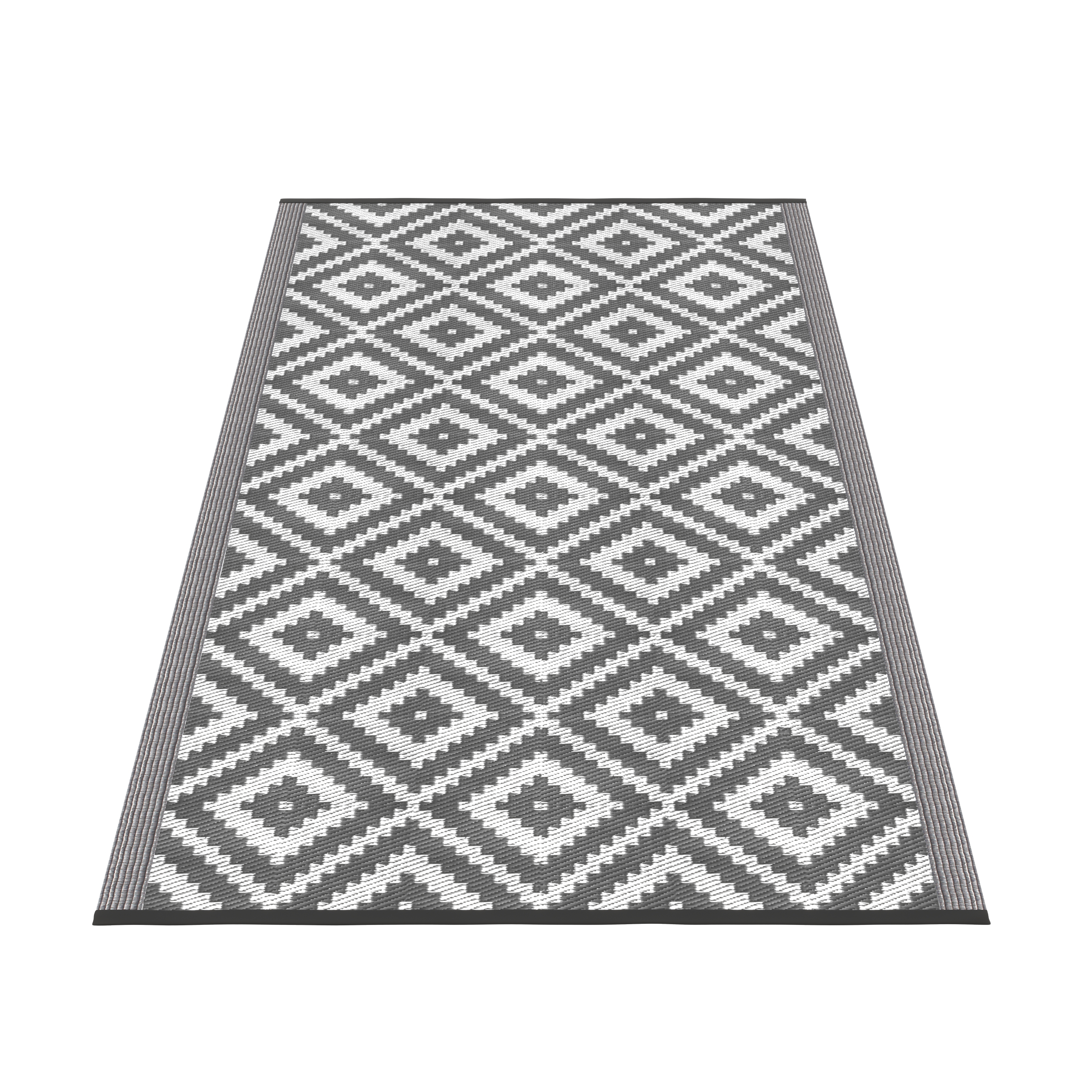Outdoor Teppich KALUA 270 x 180 cm grau/weiss