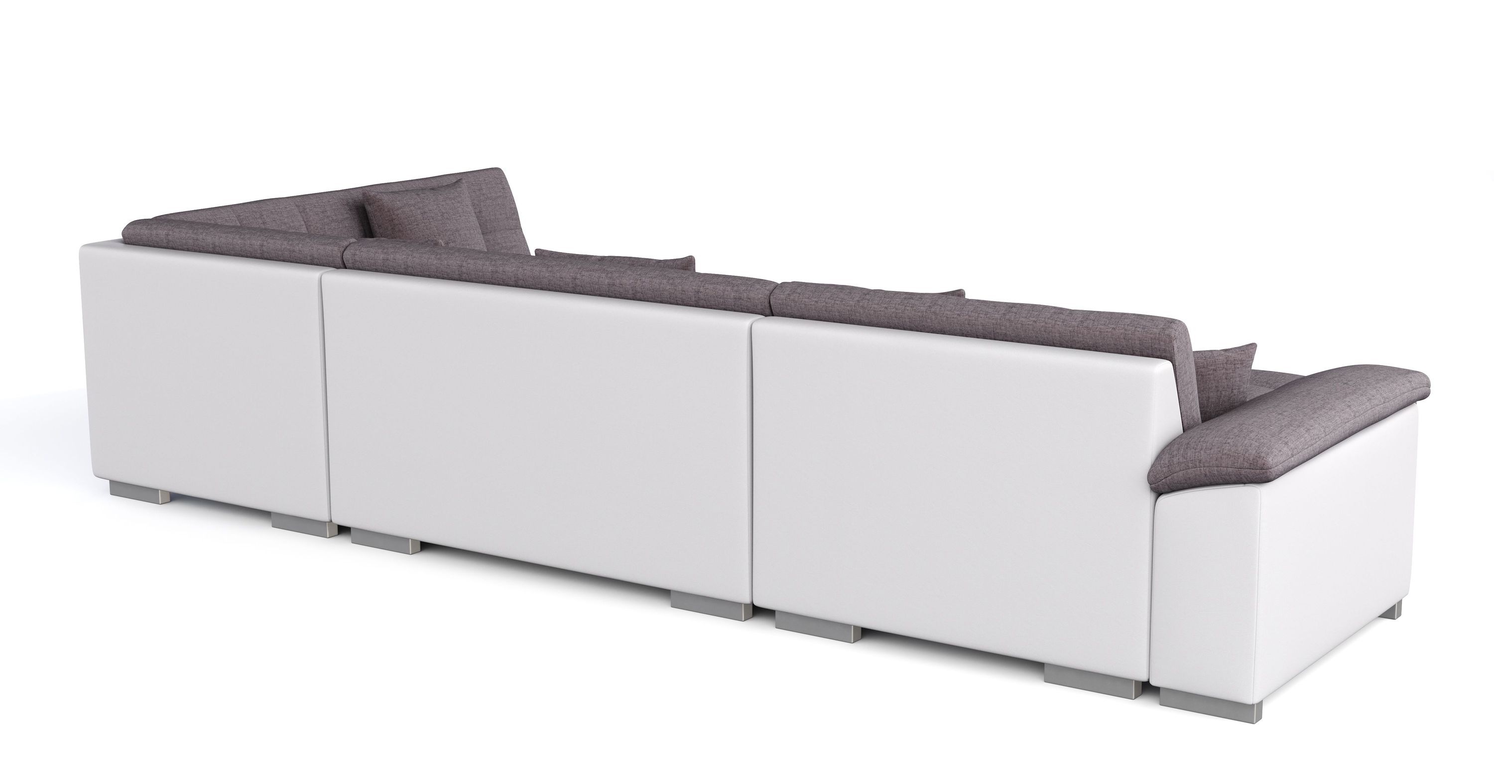Ecksofa ARIA links taupe/weiss