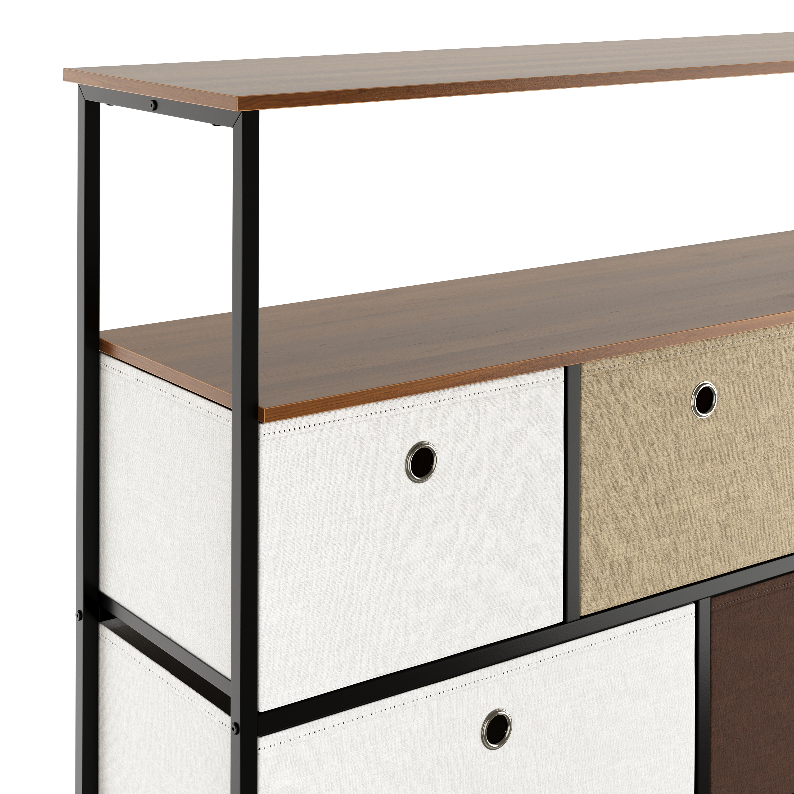 Sideboard MIKA 100 x 78 cm braun/weiss