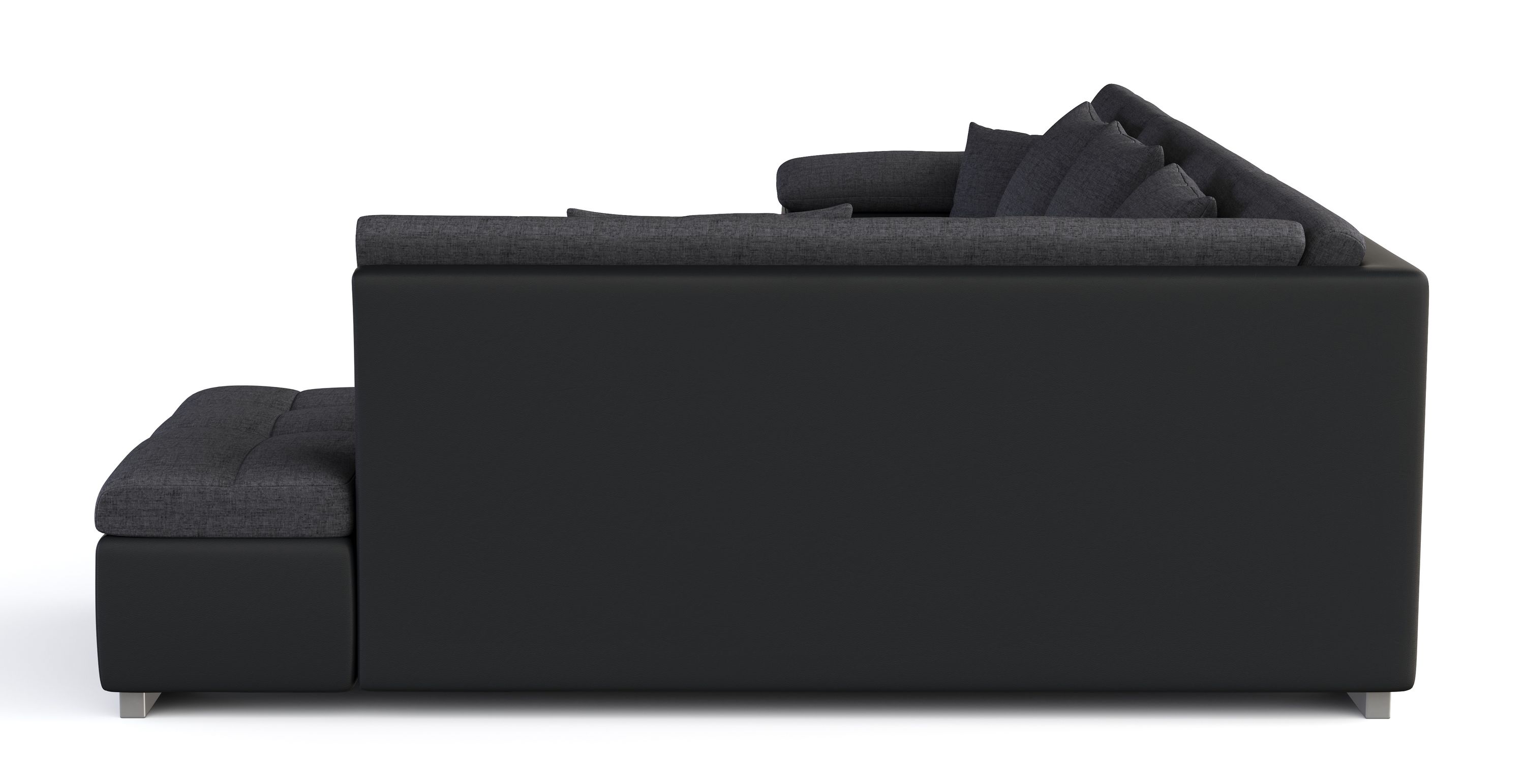 Ecksofa ARIA links anthrazit/schwarz