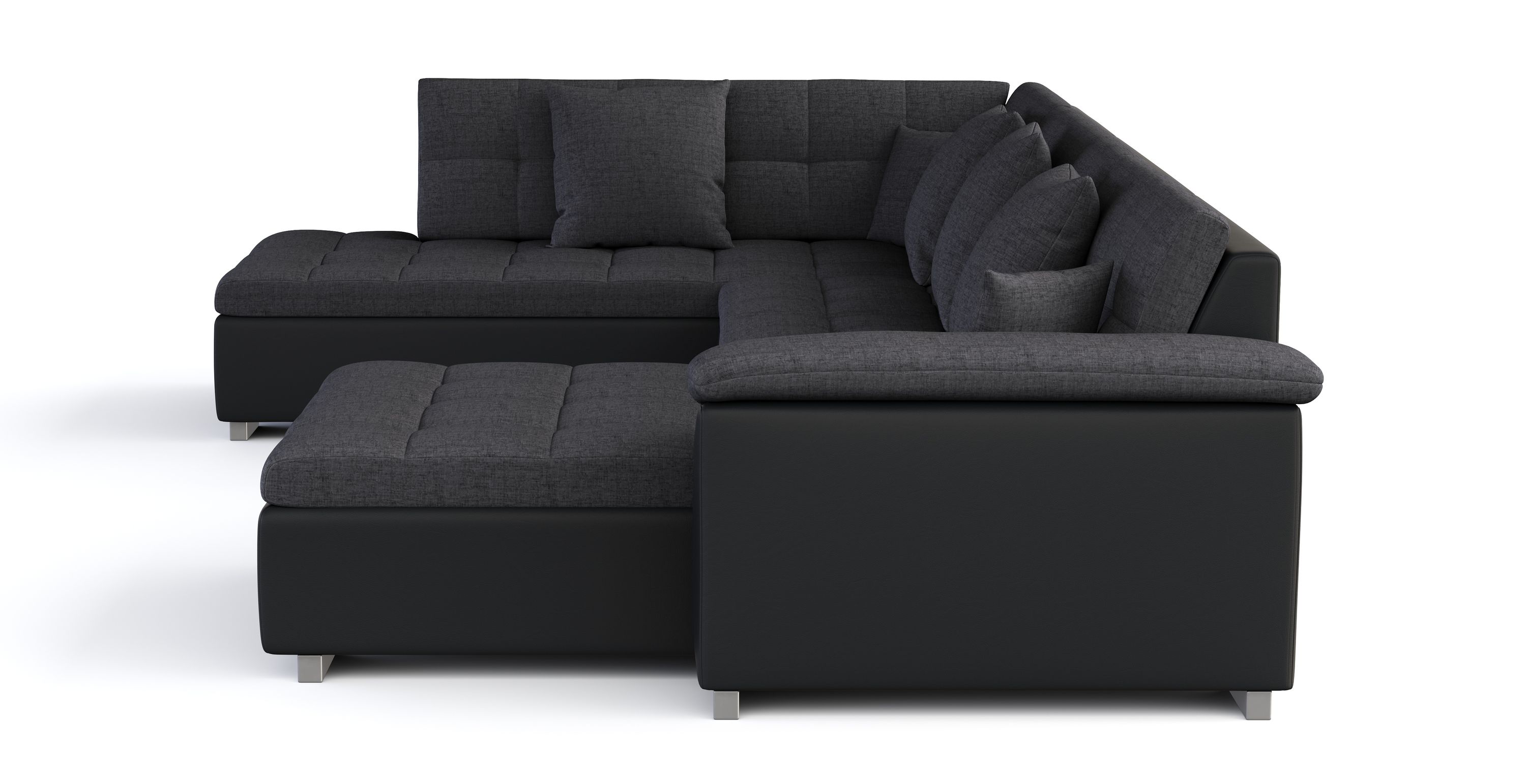 Ecksofa ARIA rechts anthrazit/schwarz