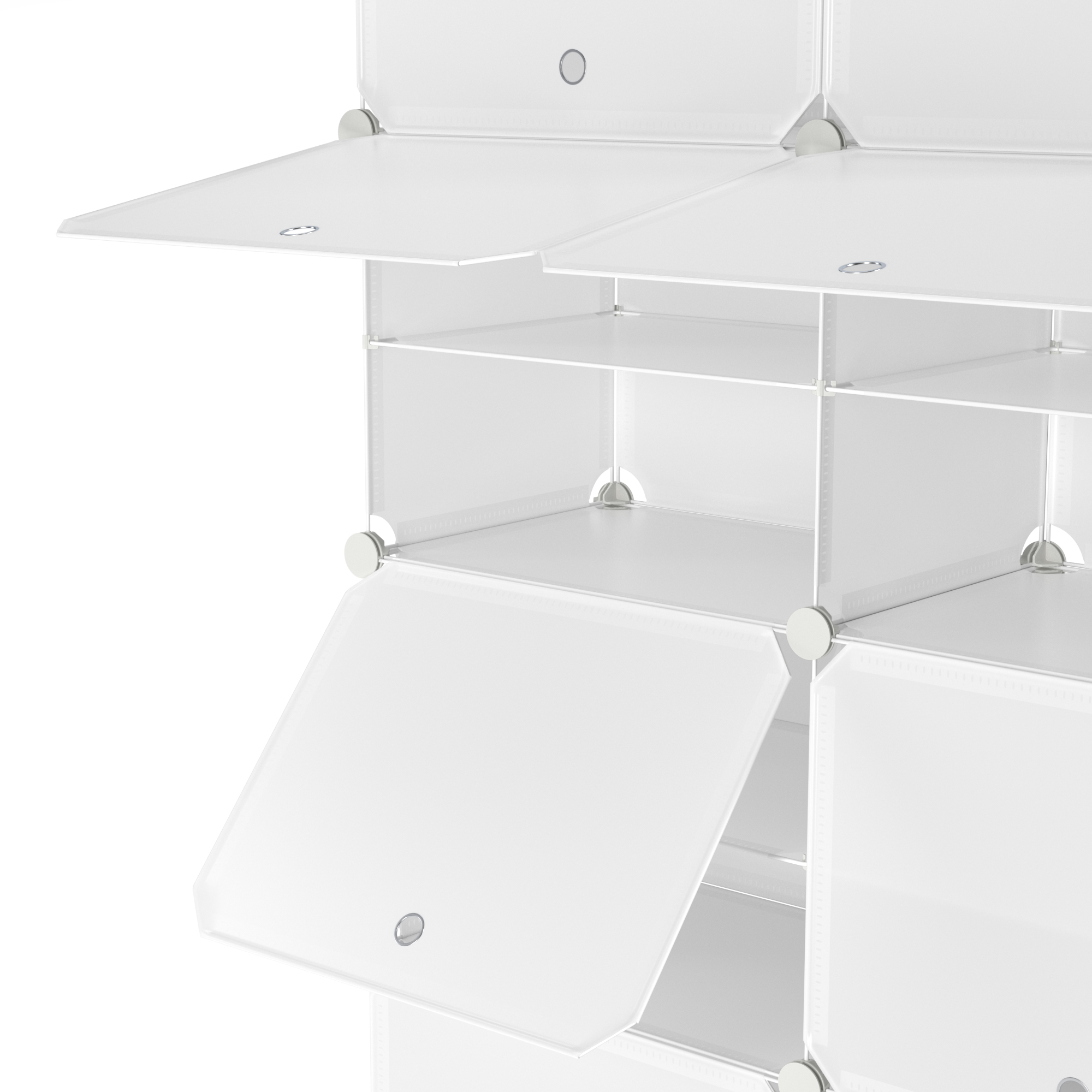 Schuhschrank Steckregal transparent 8 Boxen
