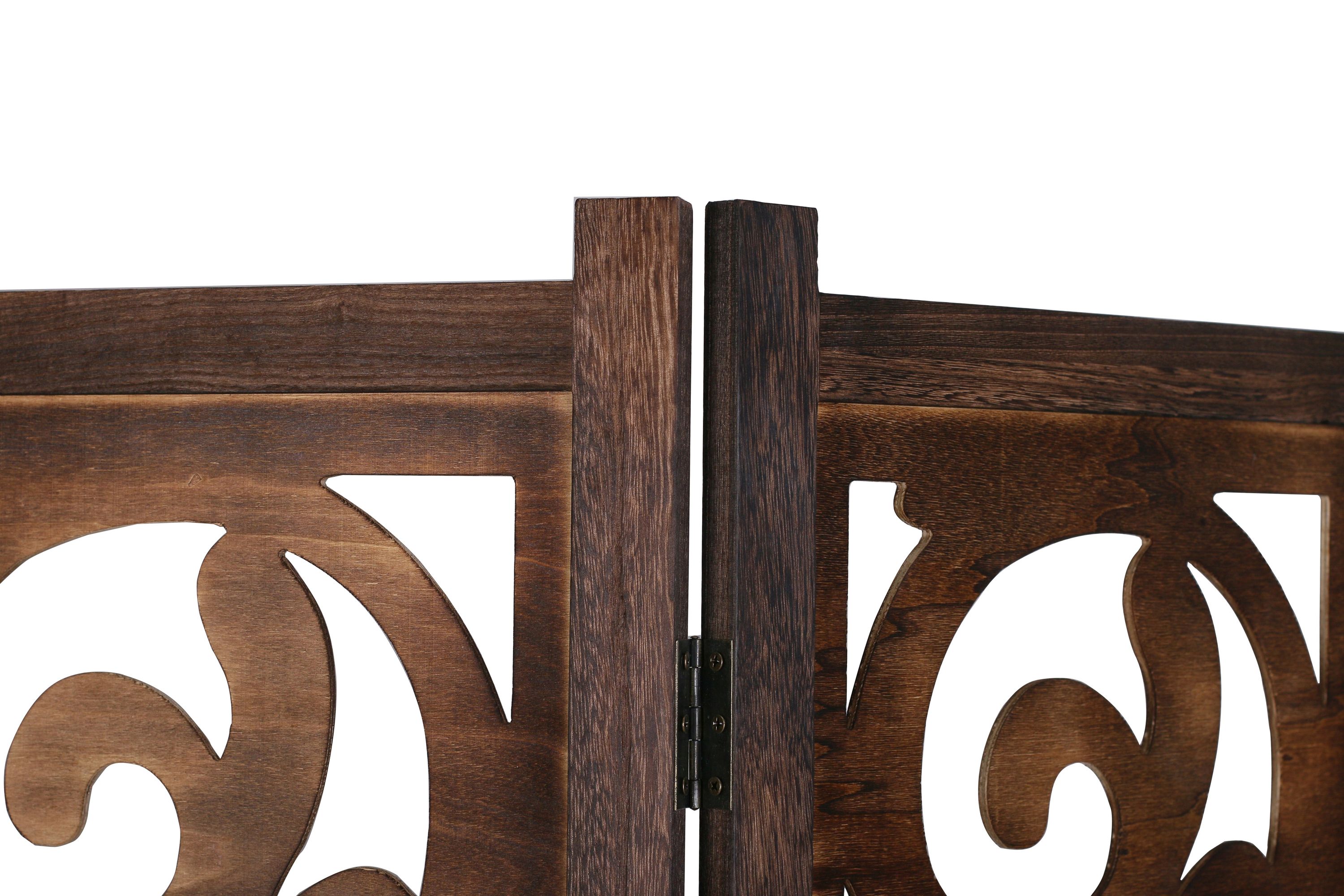 Paravent Ornamente 160 x 170 cm braun