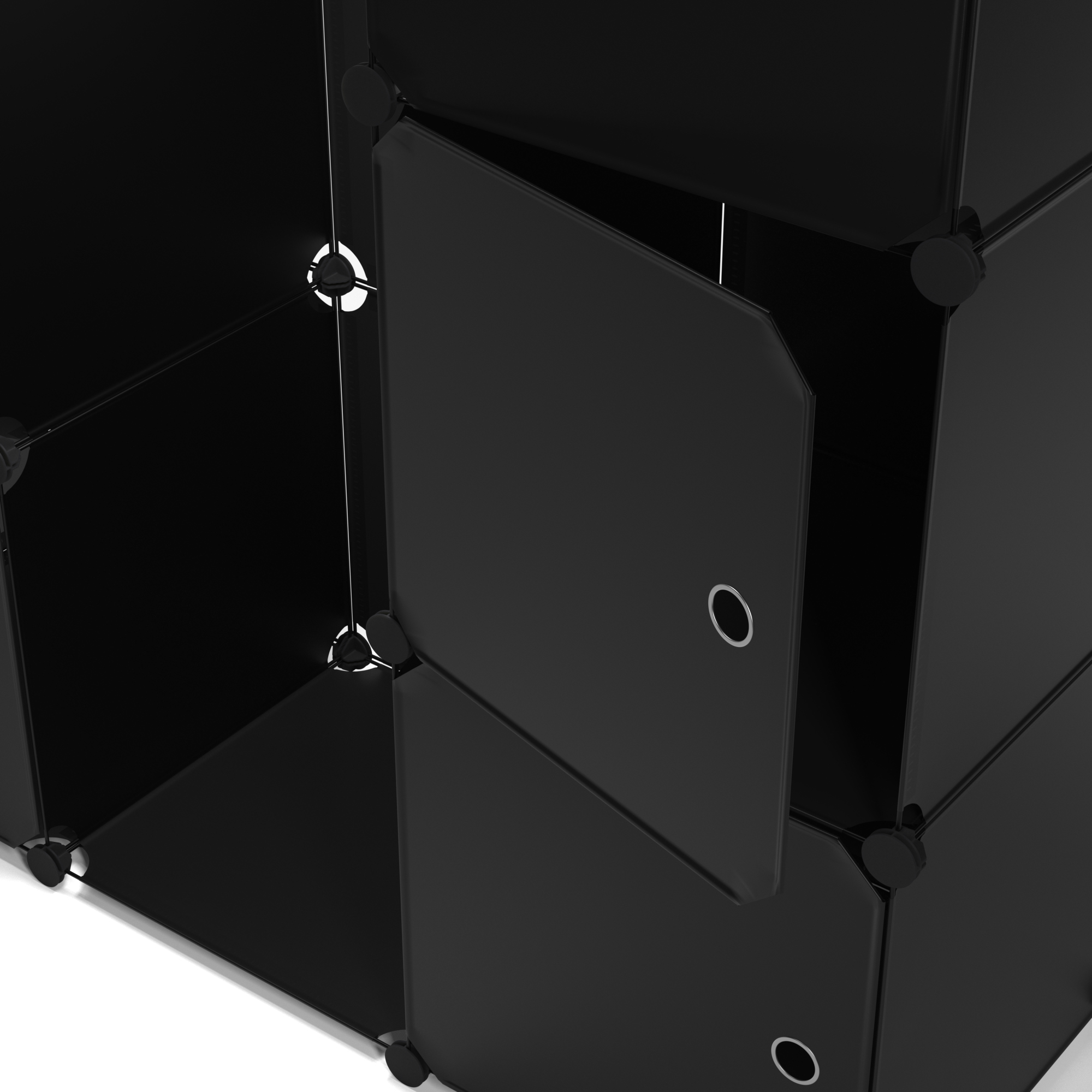 Kleiderschrank Steckregal schwarz 12 Boxen