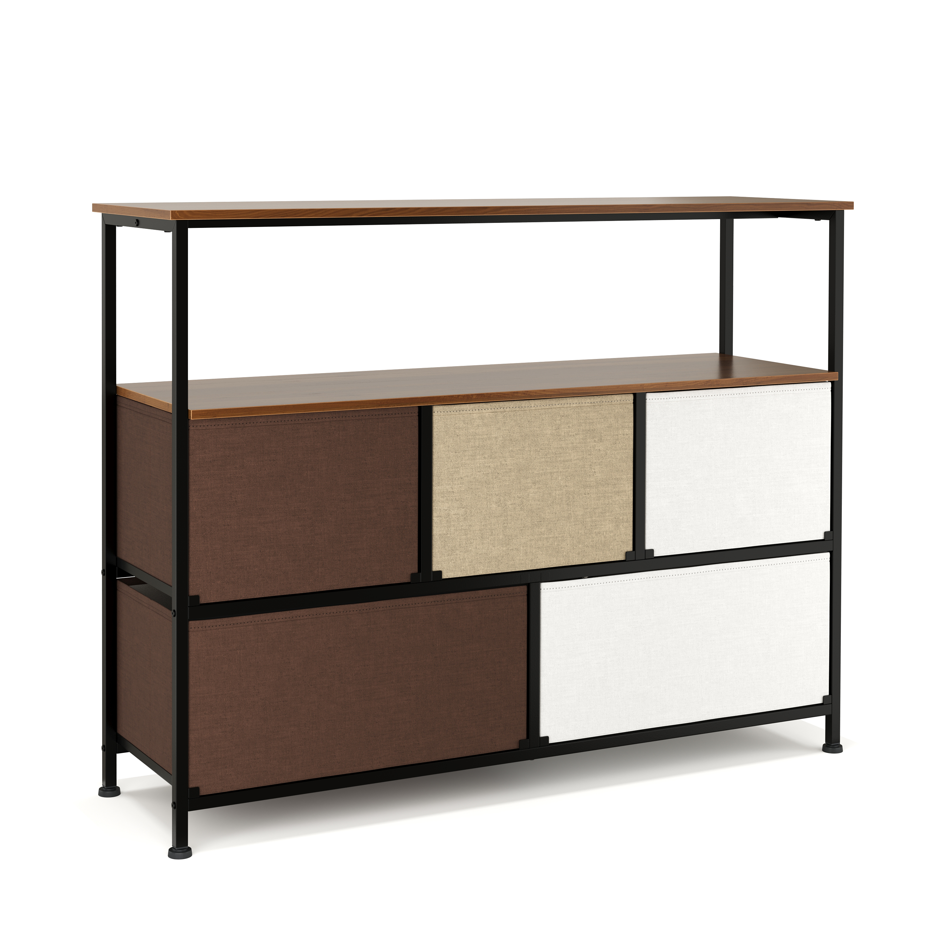 Sideboard MIKA 100 x 78 cm braun/weiss