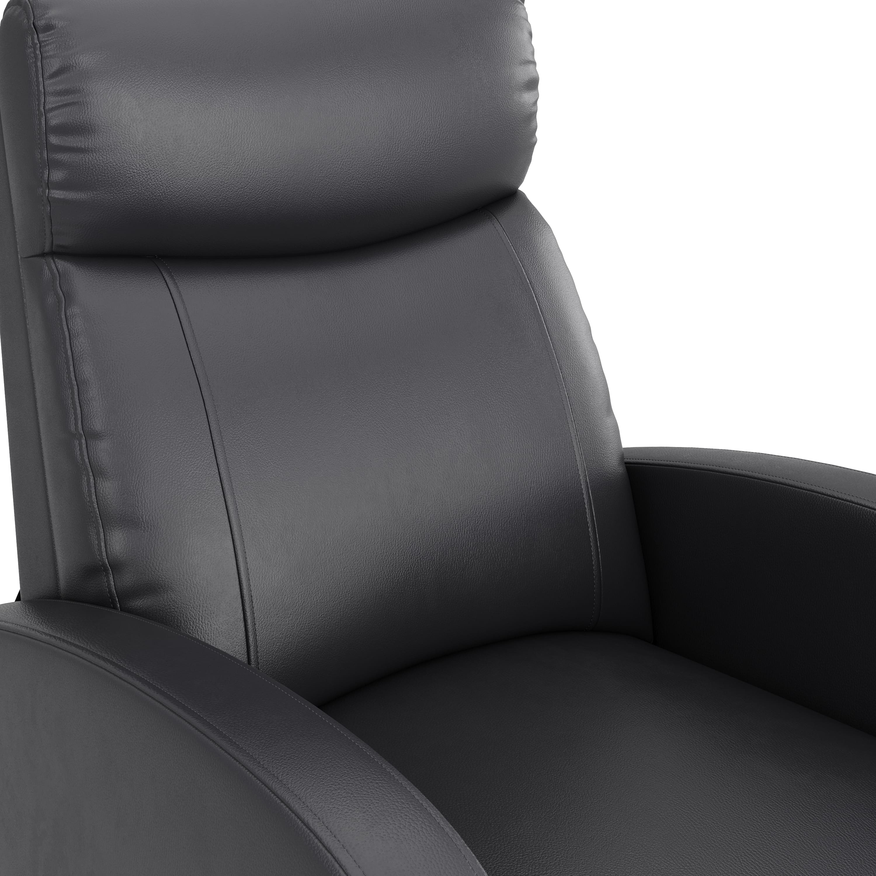 Sessel Leder LUCE mit Liegefunktion schwarz
