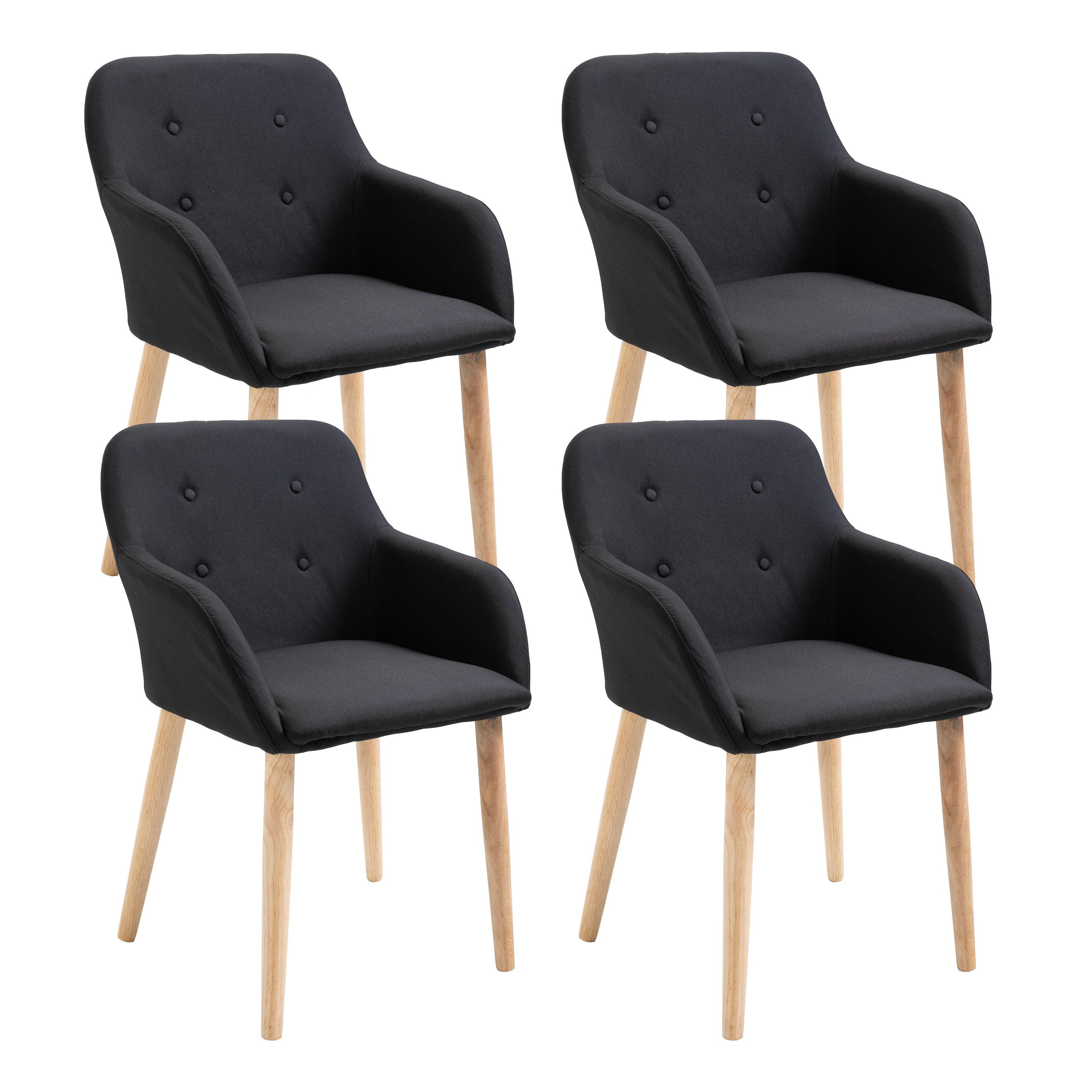 Esszimmerstuhl FABIO 4er Set schwarz