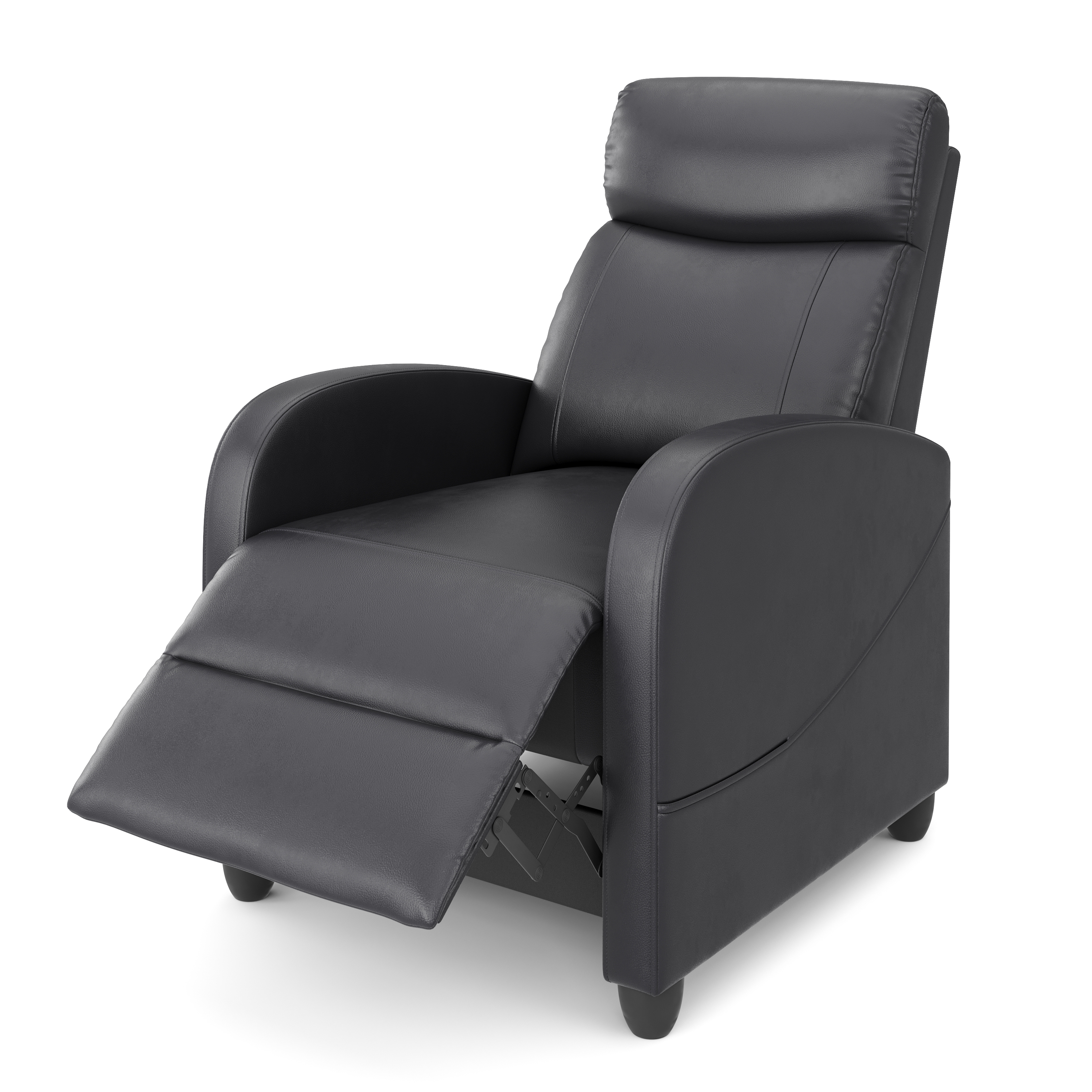 Sessel Leder LUCE mit Liegefunktion schwarz