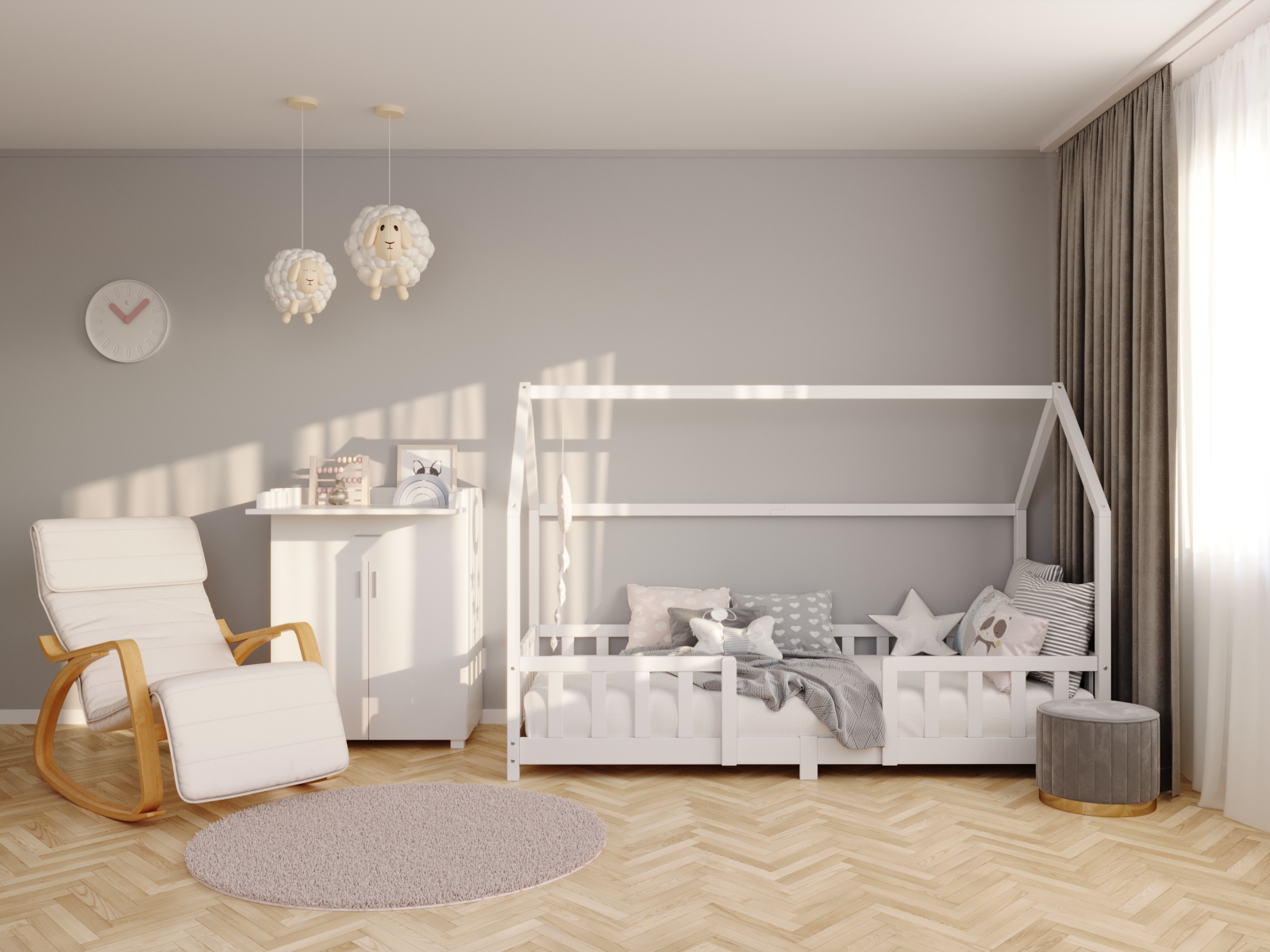 Schaukelstuhl ELLAN creme