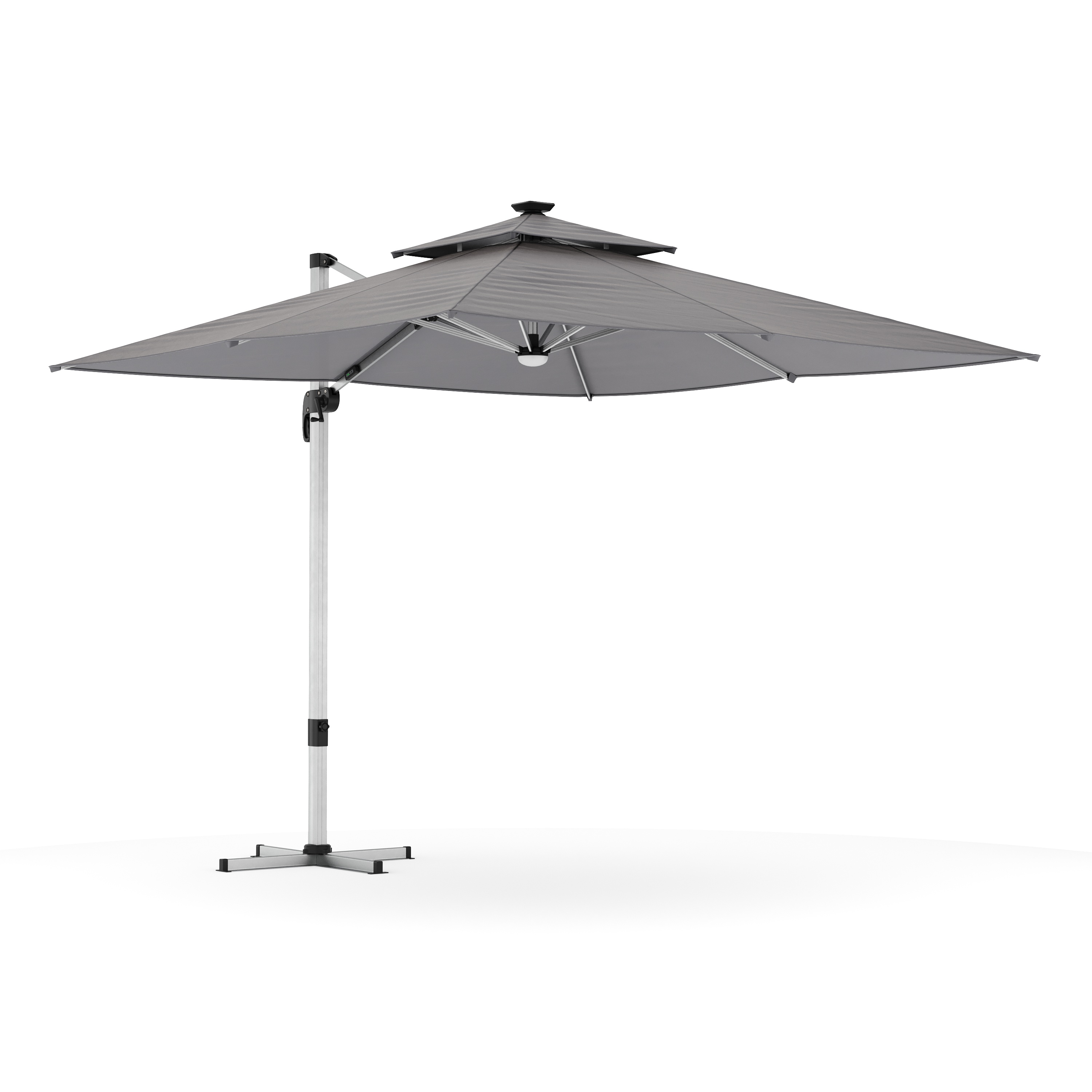 Sonnenschirm Ampelschirm SOLARIS mit LED 300 cm anthrazit