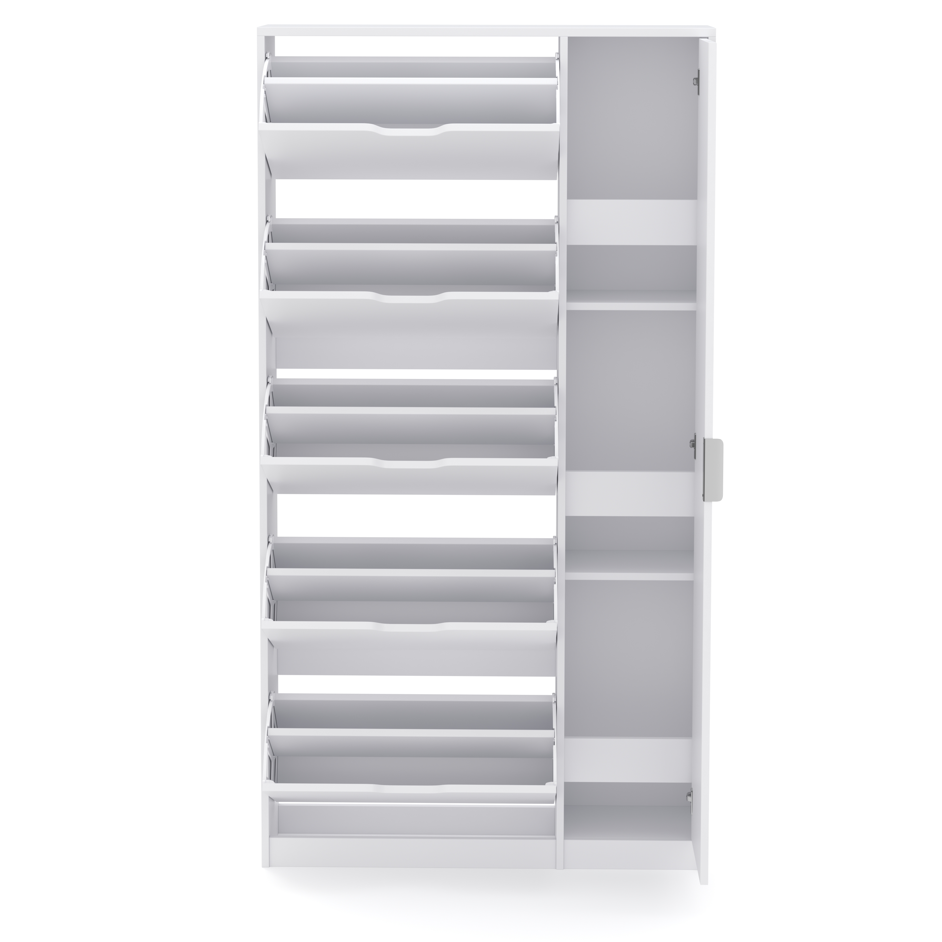 Schuhschrank mit Spiegel weiss