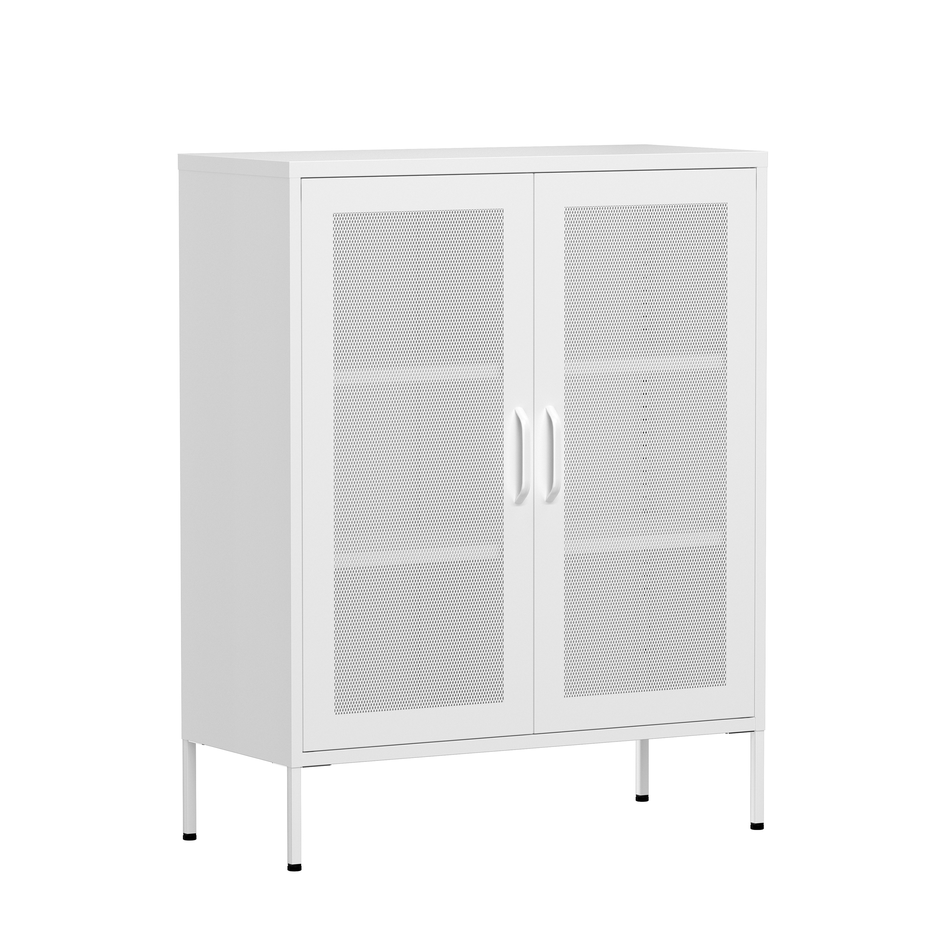 Kommode Metall BRANDO 80 x 101 cm weiss