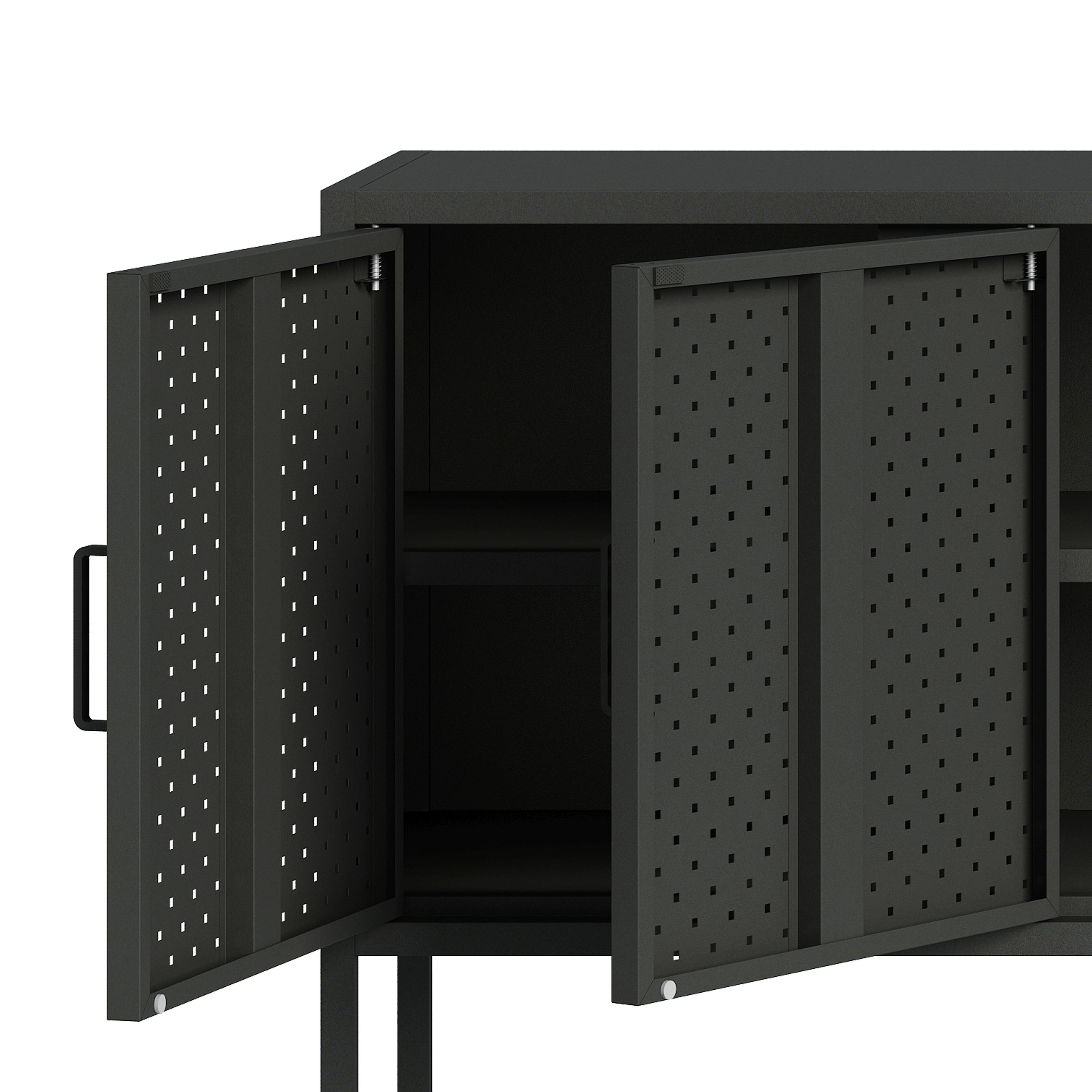 Sideboard Metall AMET 120 x 80 cm schwarz