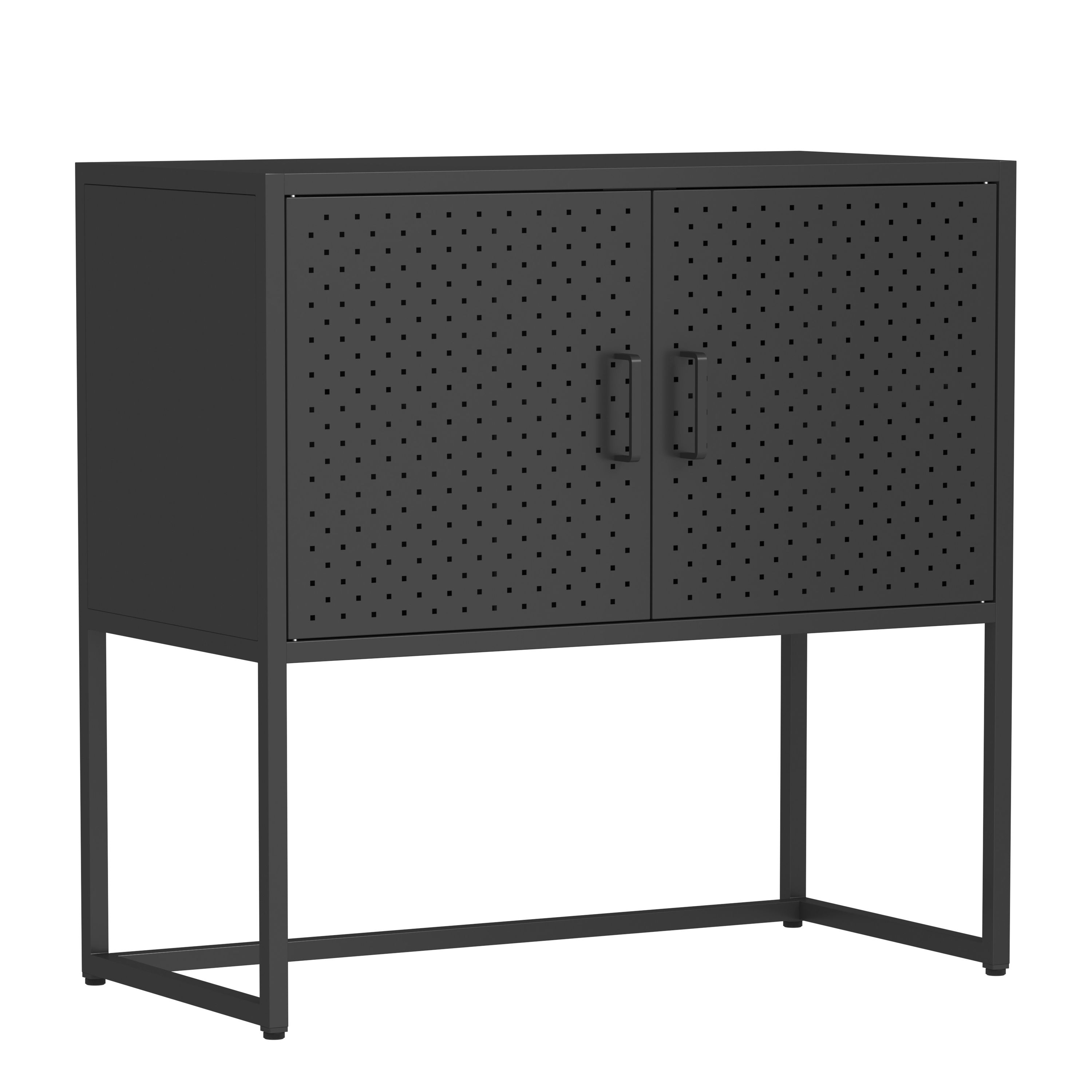 Sideboard Metall AMET 82 x 80 cm schwarz