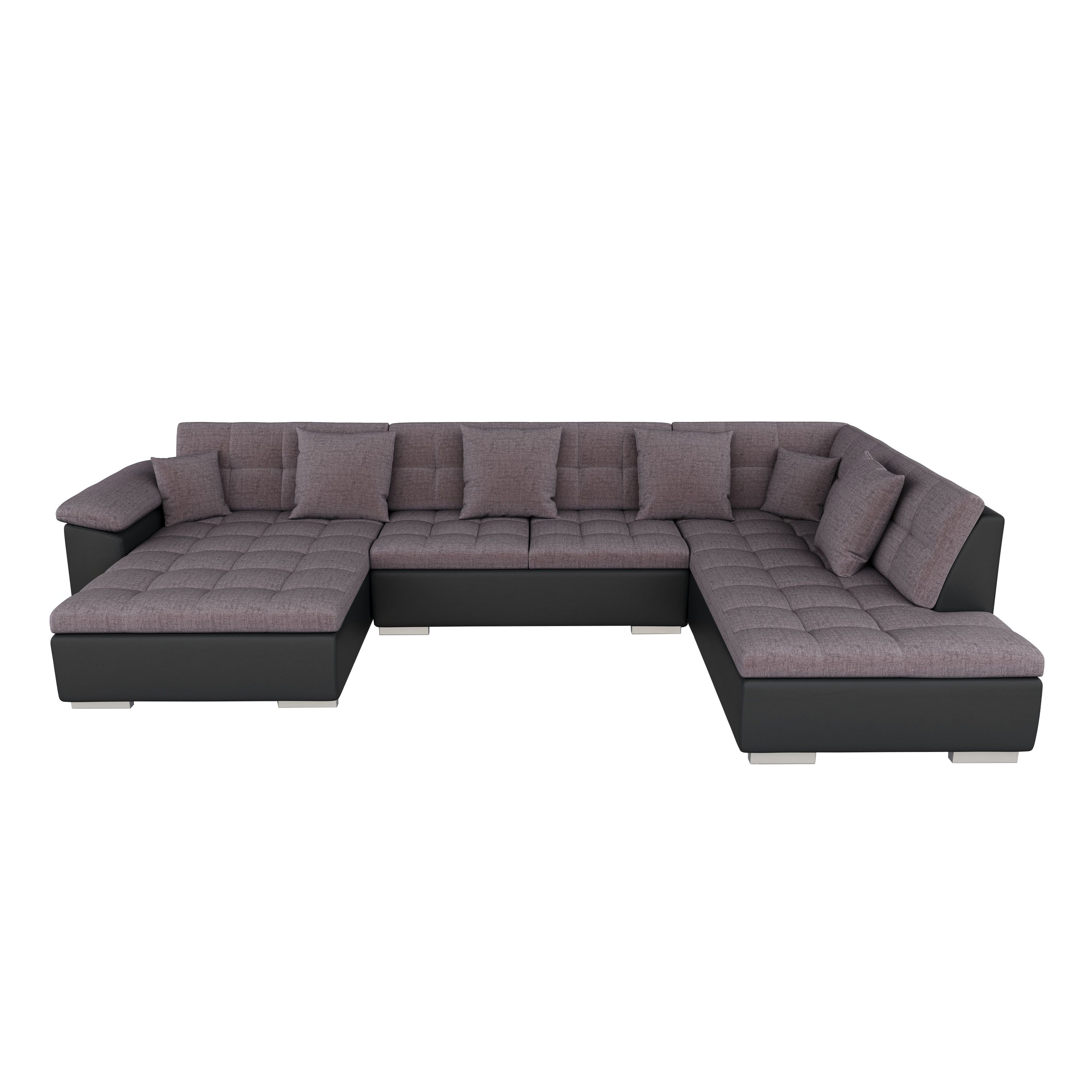 Ecksofa ARIA links taupe/schwarz