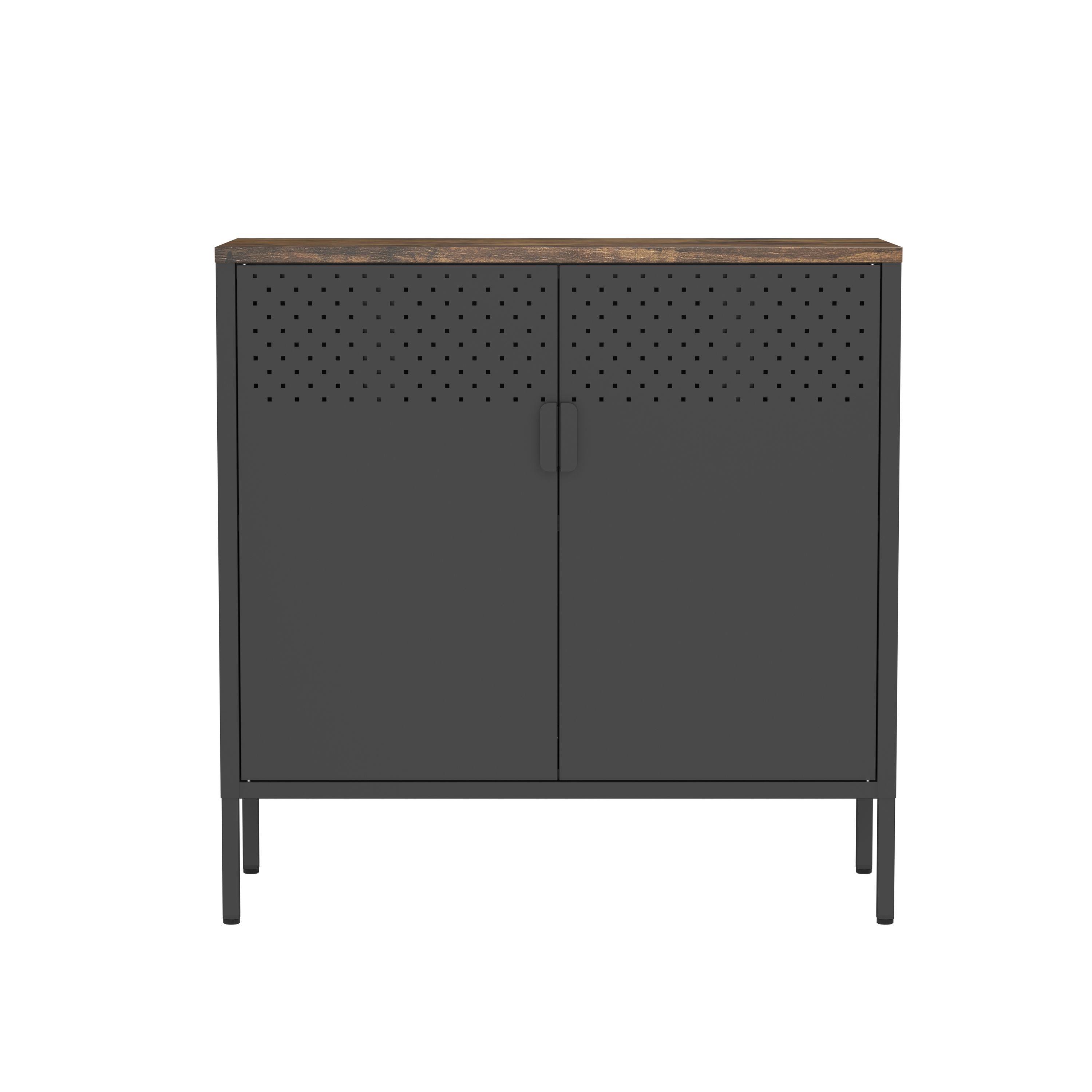 Kommode Metall AMET 80 x 80 cm schwarz