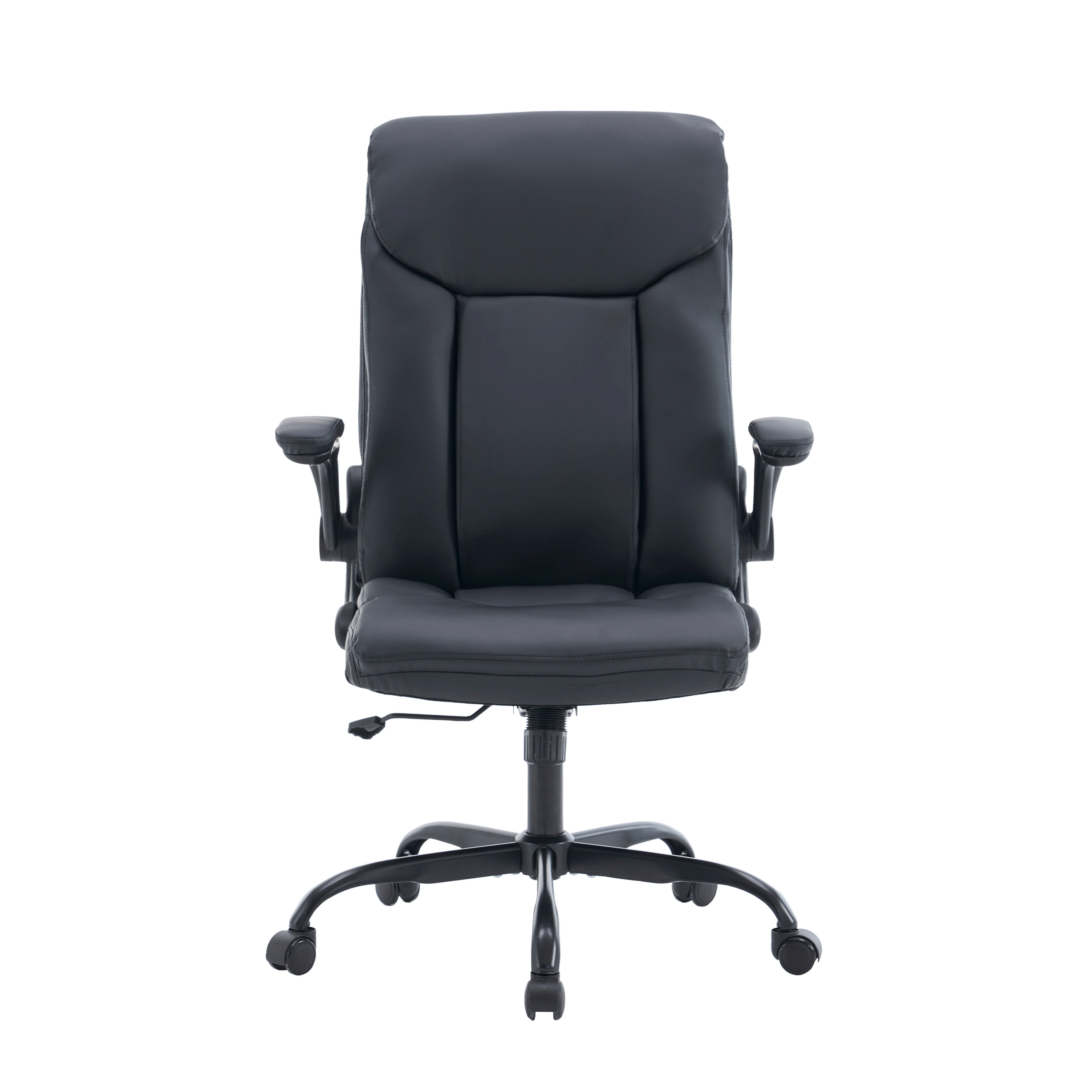 Bürostuhl Leder OPTIMUS schwarz