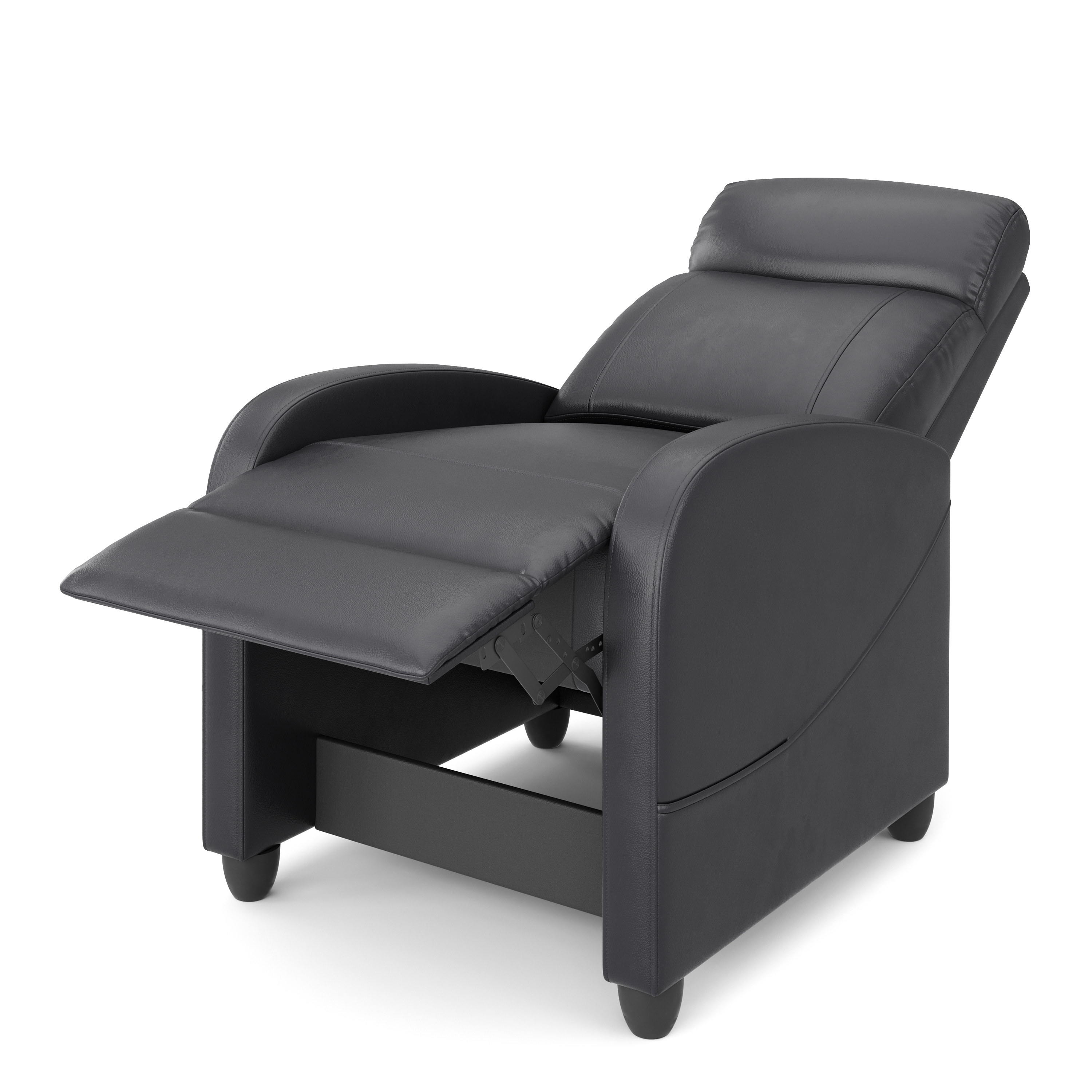 Sessel Leder LUCE mit Liegefunktion schwarz
