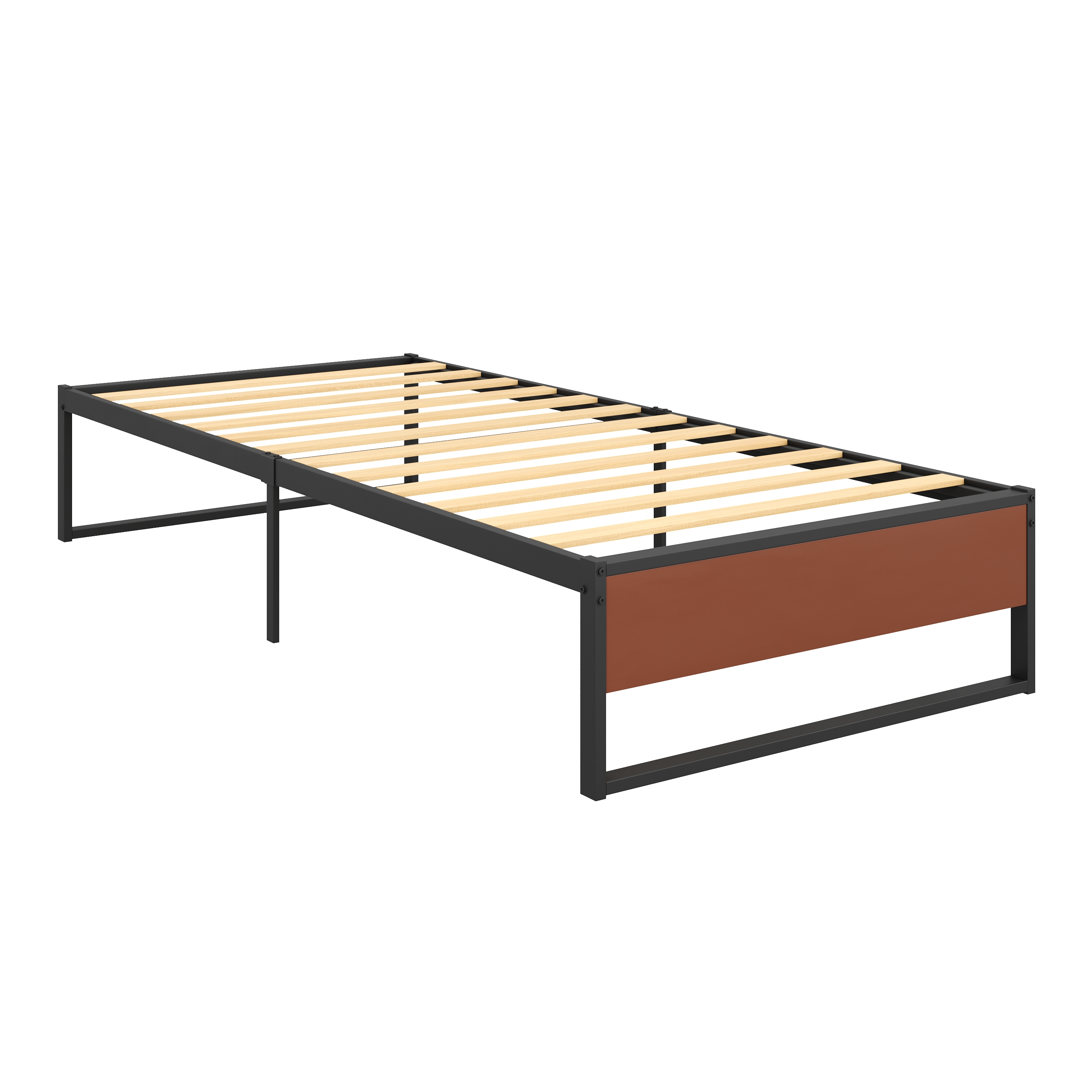 Metallbett HELENA 90 x 200 cm schwarz/natur