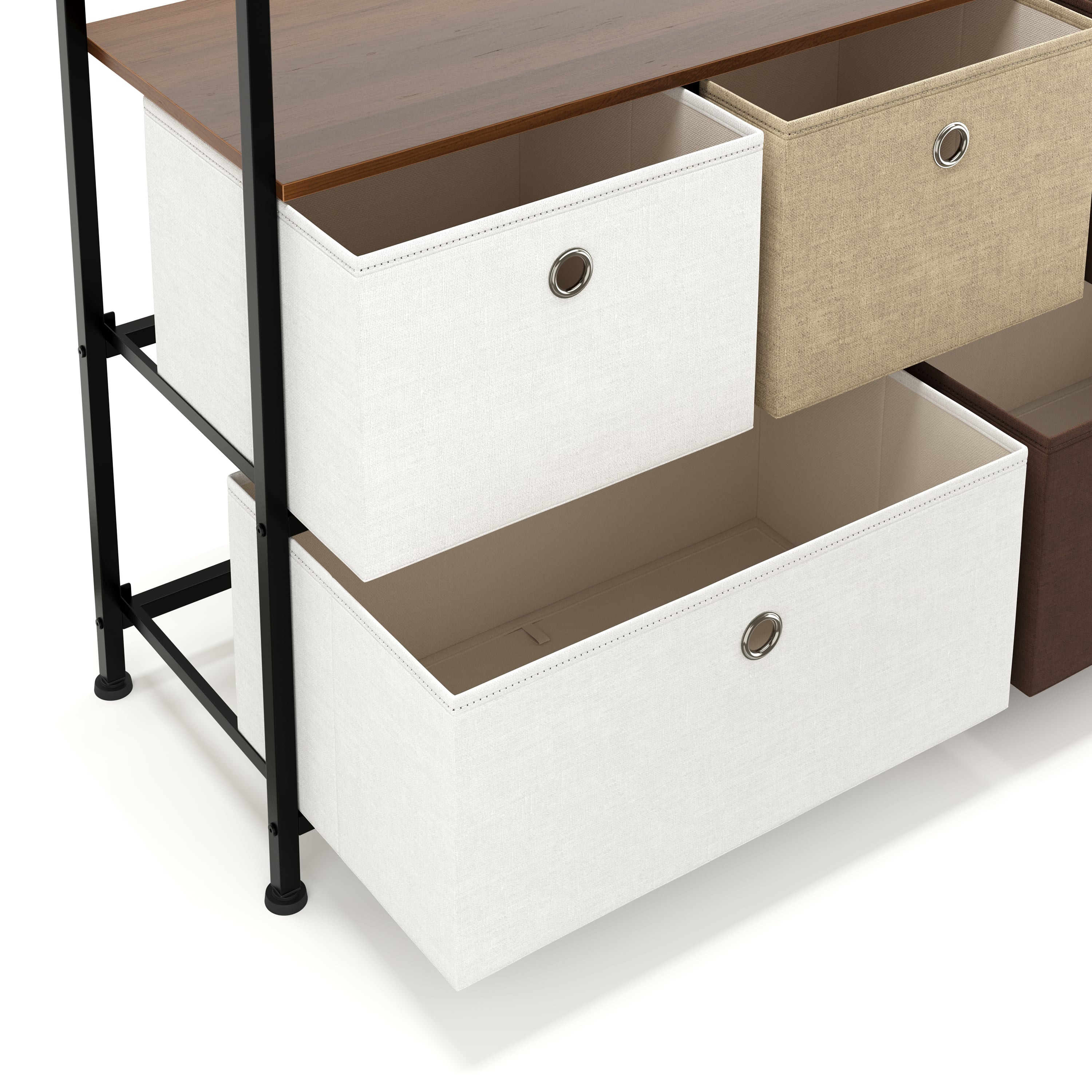 Sideboard MIKA 100 x 78 cm braun/weiss