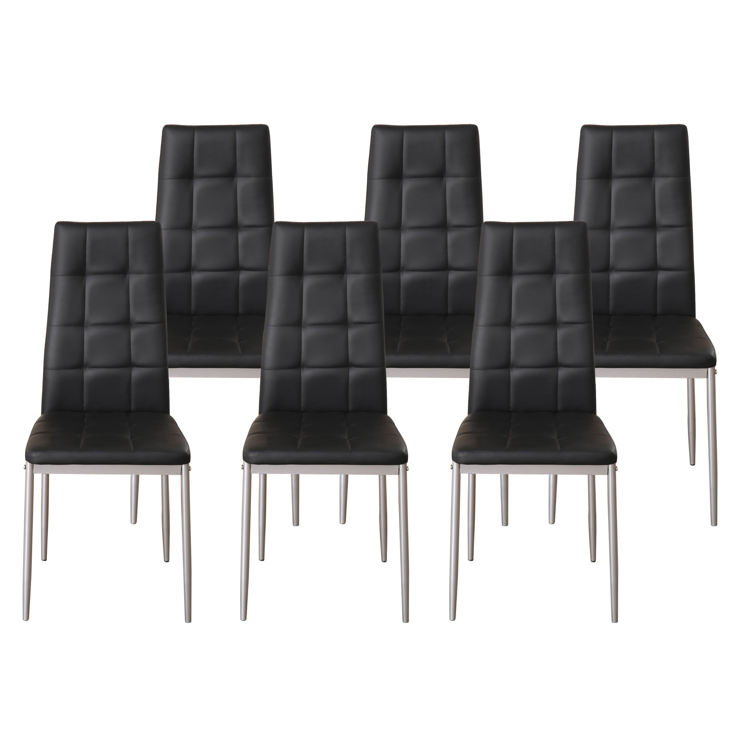 Esszimmerstuhl Leder MARC 6er Set schwarz