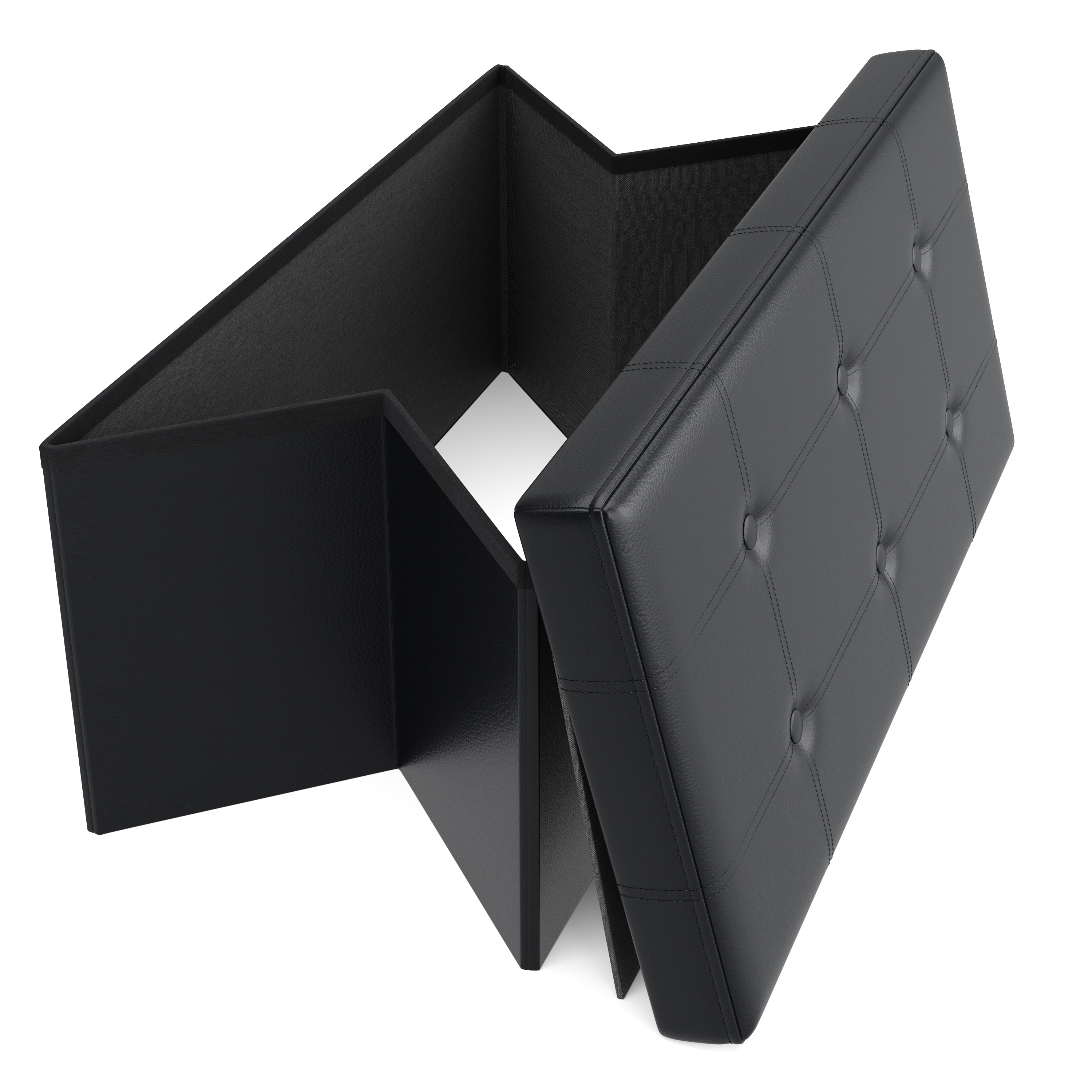 Sitzbank Leder JORIS 76 cm schwarz