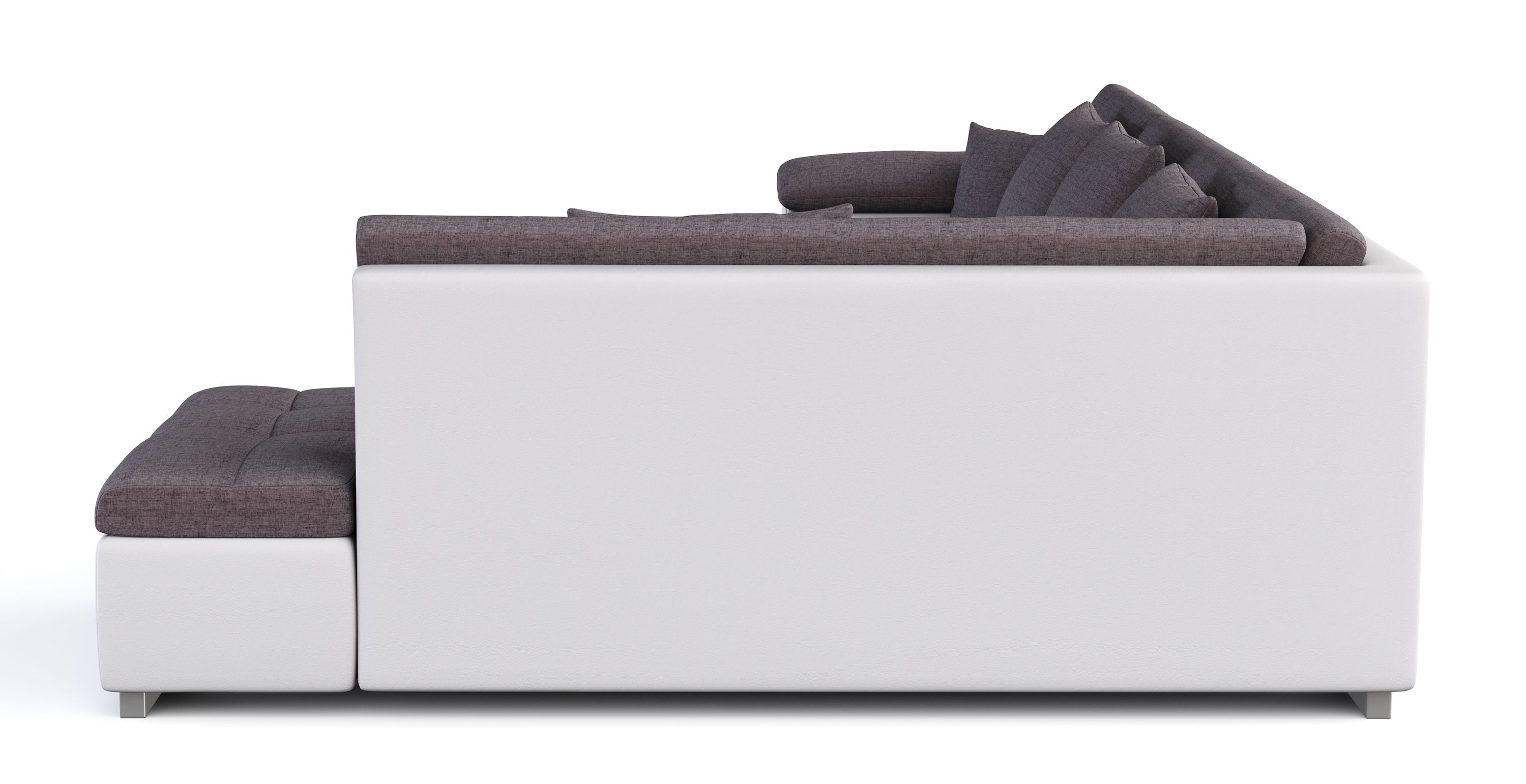 Ecksofa ARIA links taupe/weiss
