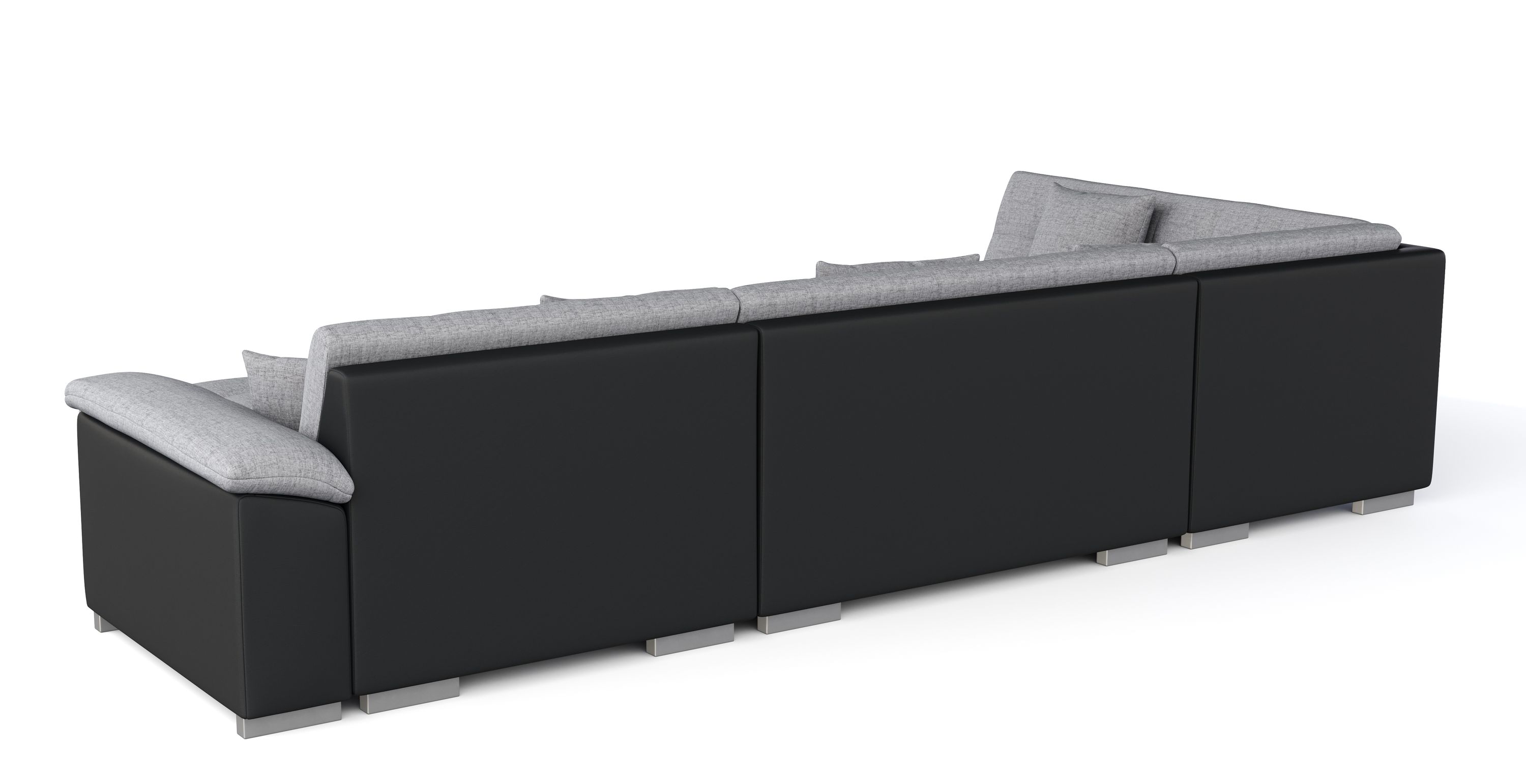 Ecksofa ARIA rechts grau/schwarz