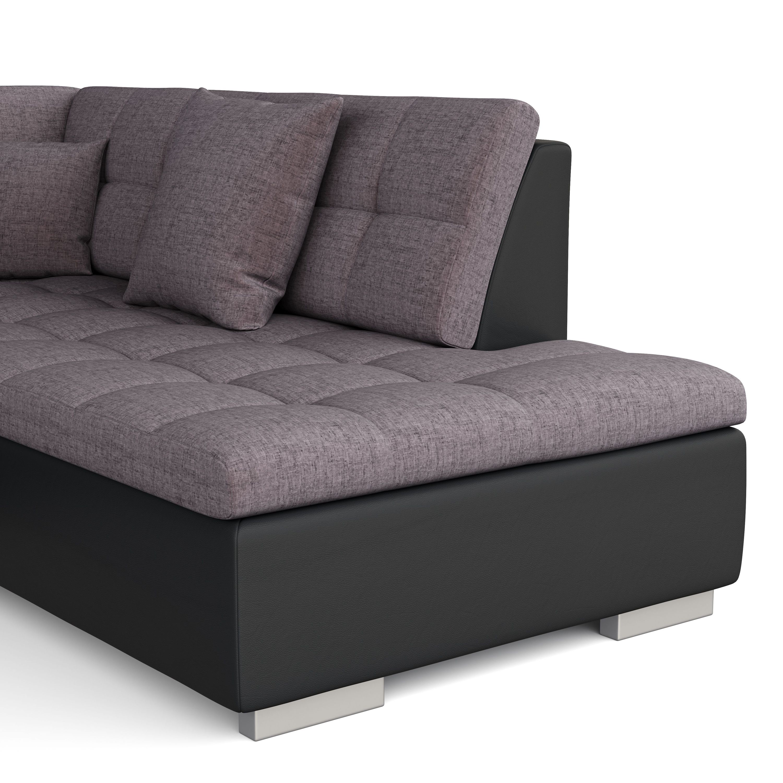 Ecksofa ARIA links taupe/schwarz