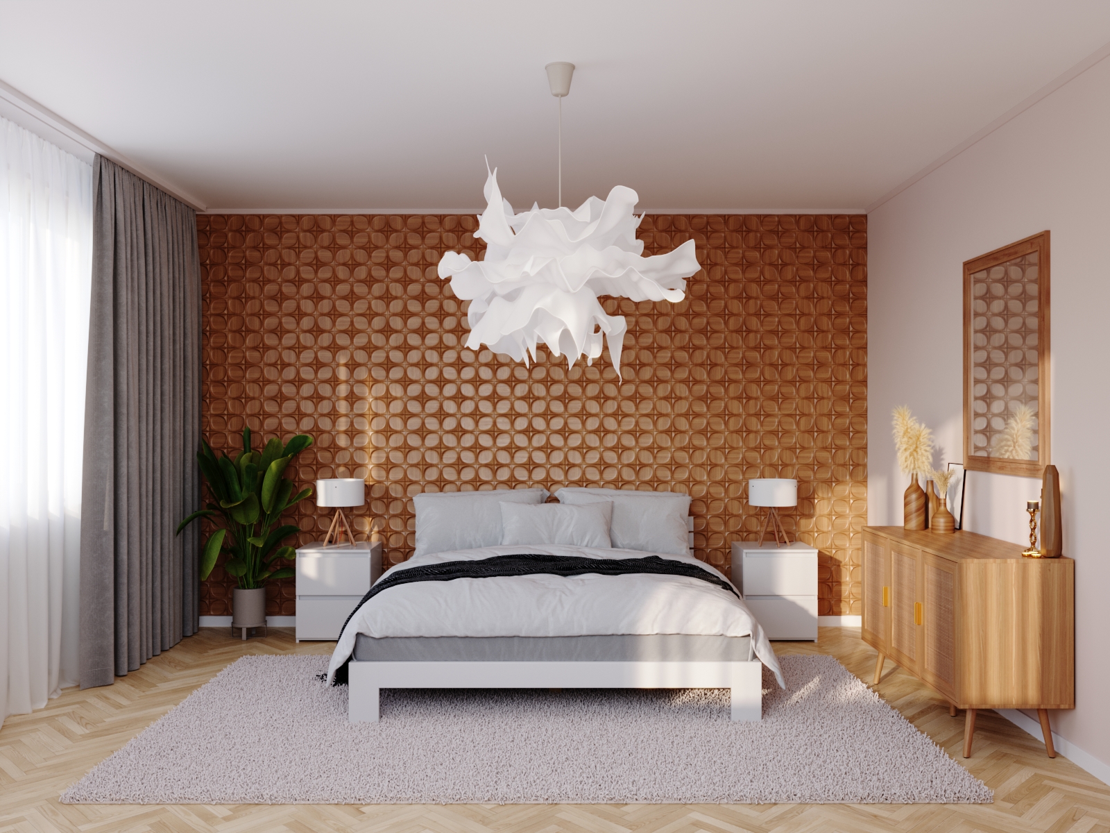 Bett Holz JAYDEN 140 x 200 cm weiss