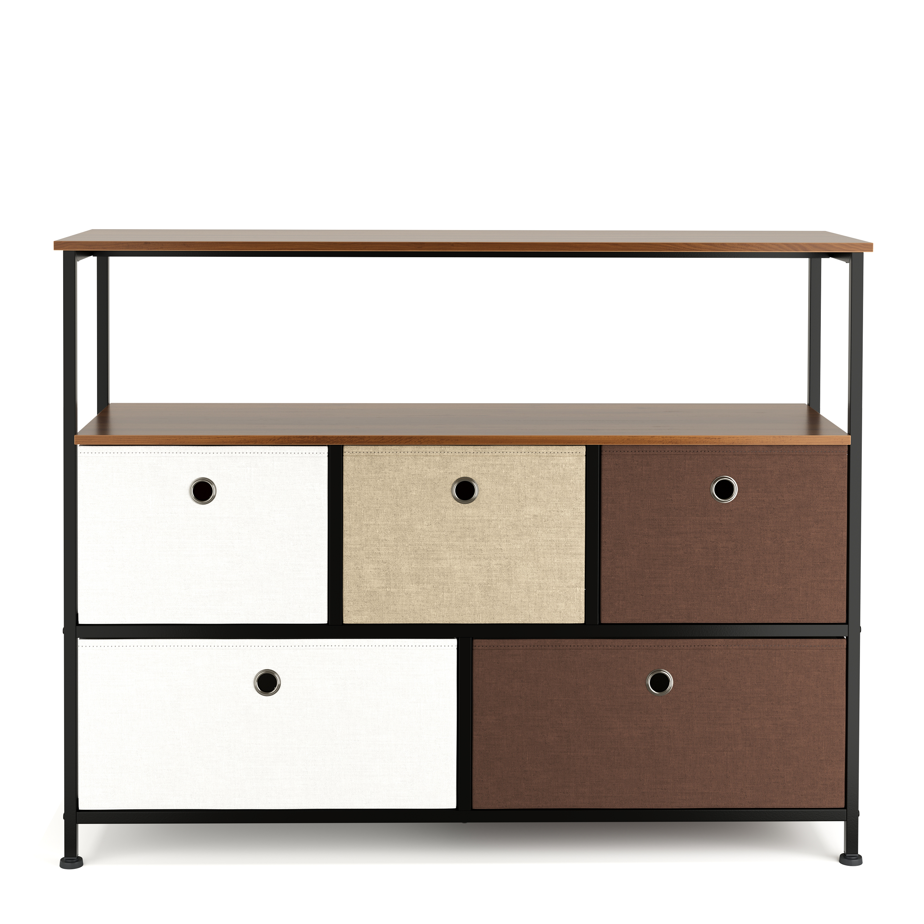Sideboard MIKA 100 x 78 cm braun/weiss