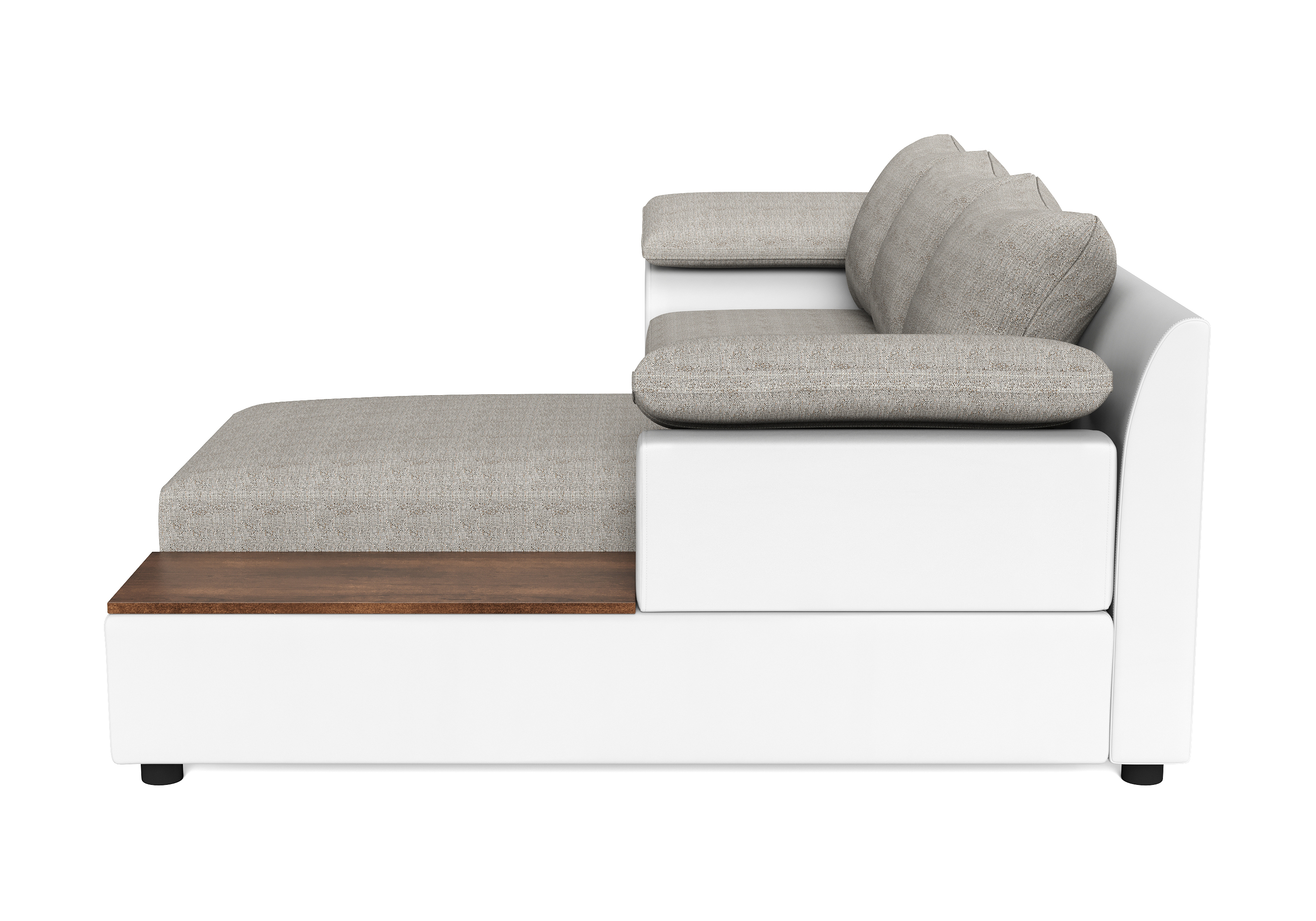 Ecksofa mit Schlaffunktion NALA rechts weiss