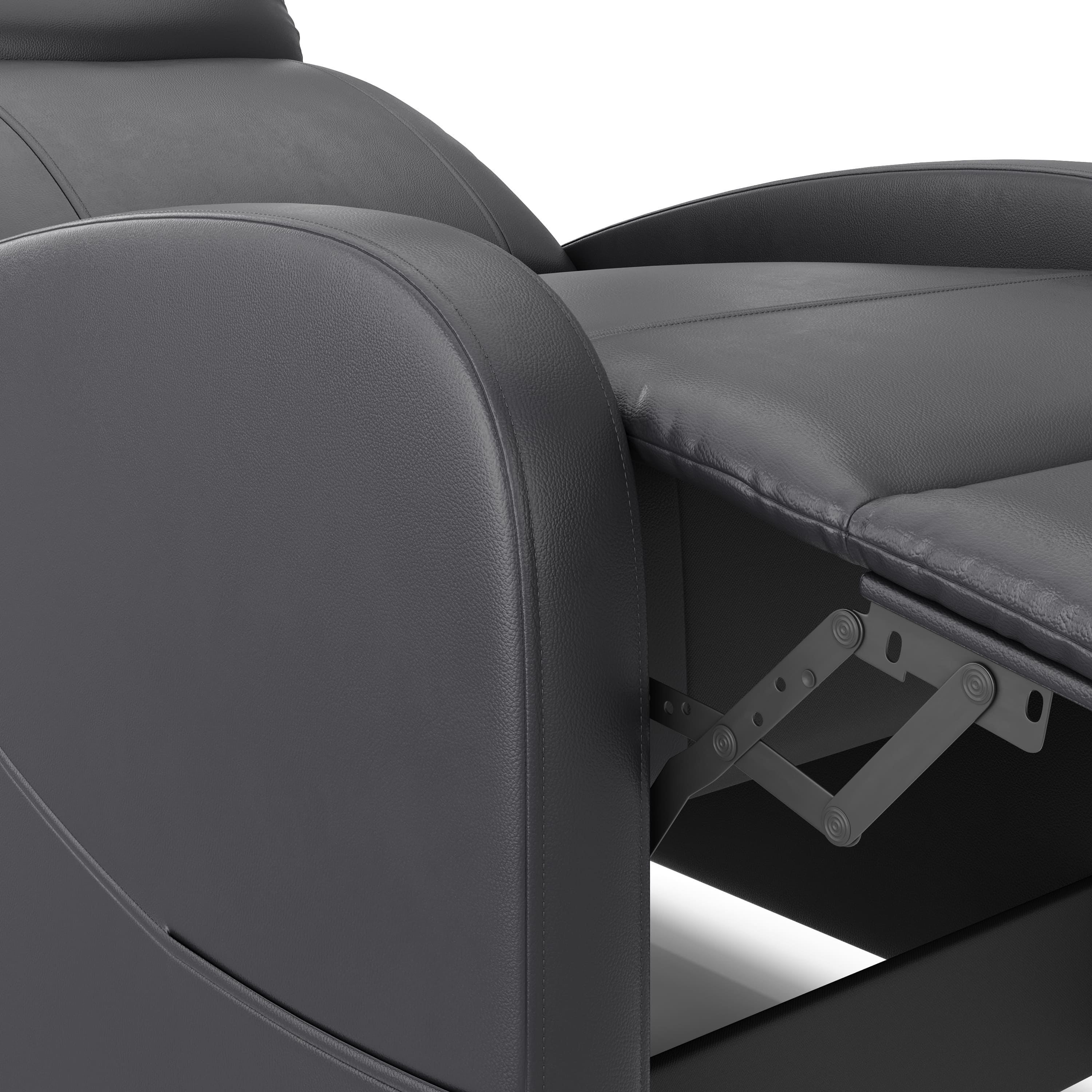Sessel Leder LUCE mit Liegefunktion schwarz