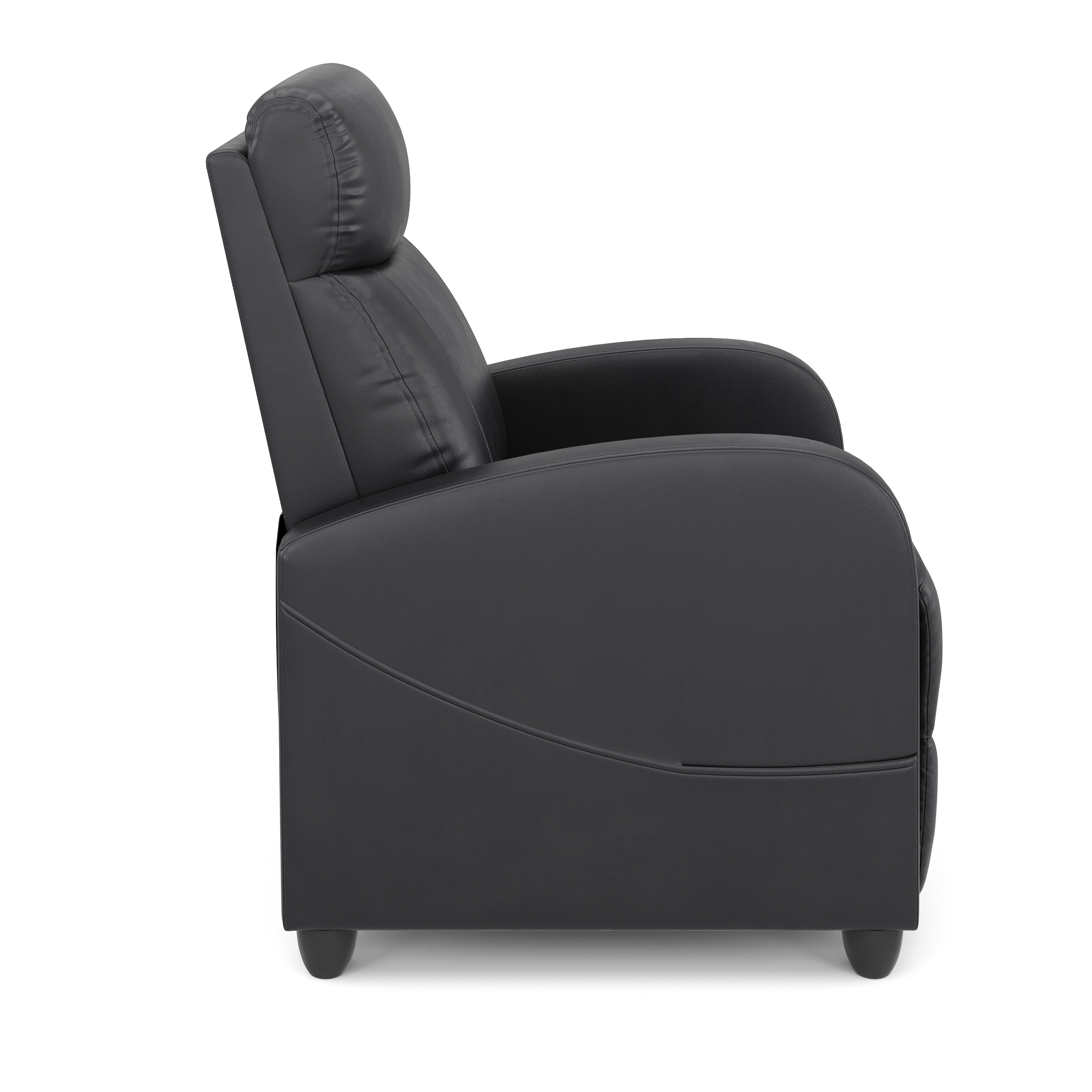Sessel Leder LUCE mit Liegefunktion schwarz